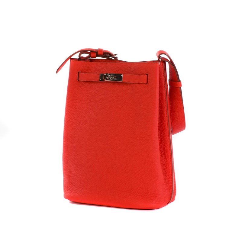 Hermes Kelly 22 Pochette Bag Red Swift Gold Hardware $2200 - Nadine  Collections