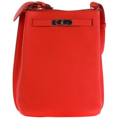 Hermes So kelly 22 Red Togo Silver hardware Q Stamp Never worn