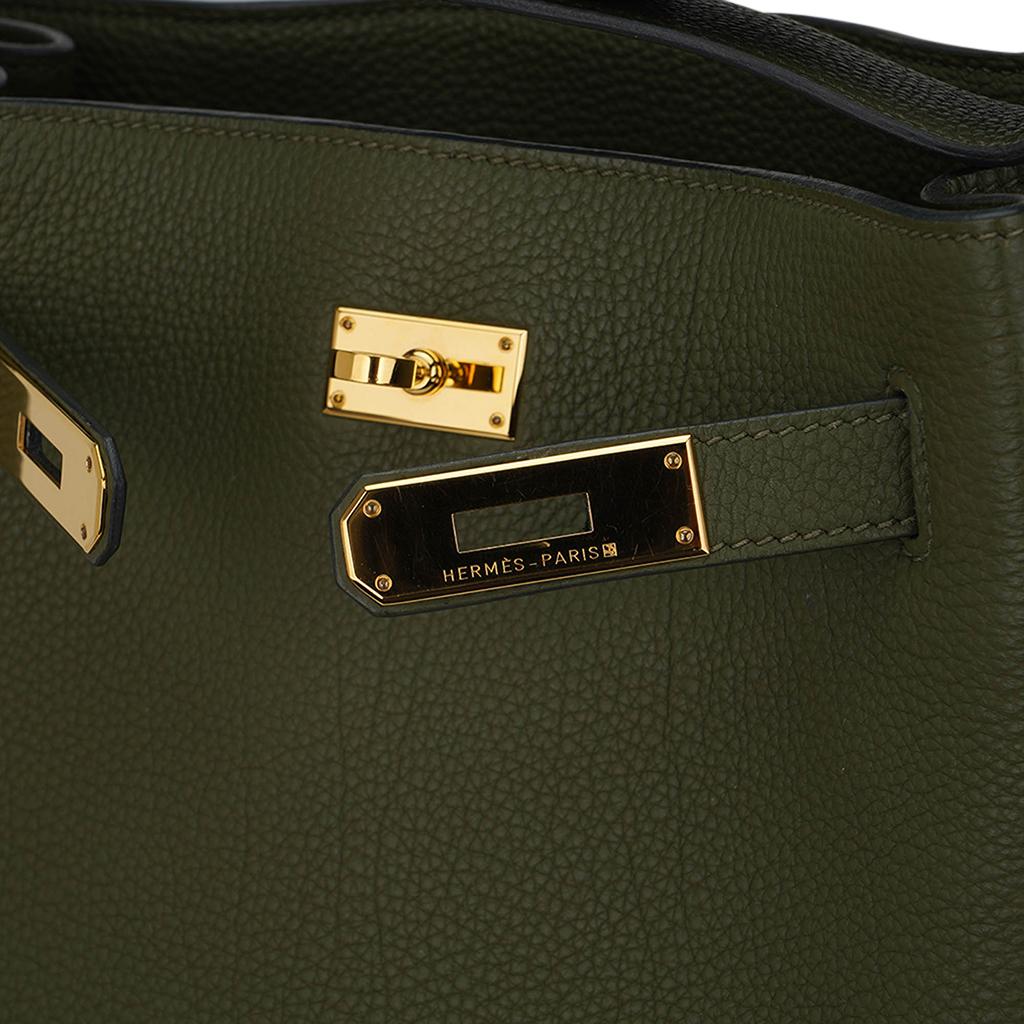 Hermes So Kelly 22 Vert Veronese Tote Shoulder Bag Gold Hardware Togo Leather 1