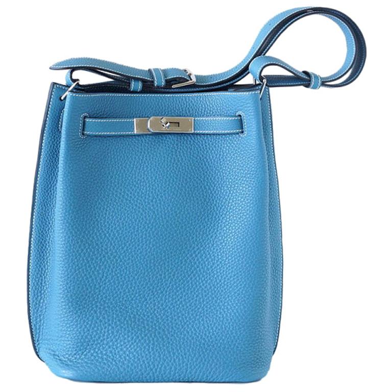 Hermes  So Kelly 26 Bag Blue Jean Tote Shoulder bag