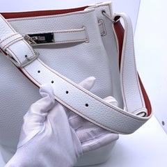 Hermes So Kelly 26 Shoulder Bag White Togo Leather Silver Hardware PHW 2011