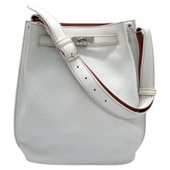 Hermes So Kelly 26 Shoulder Bag White Togo Leather Silver Hardware PHW 2011