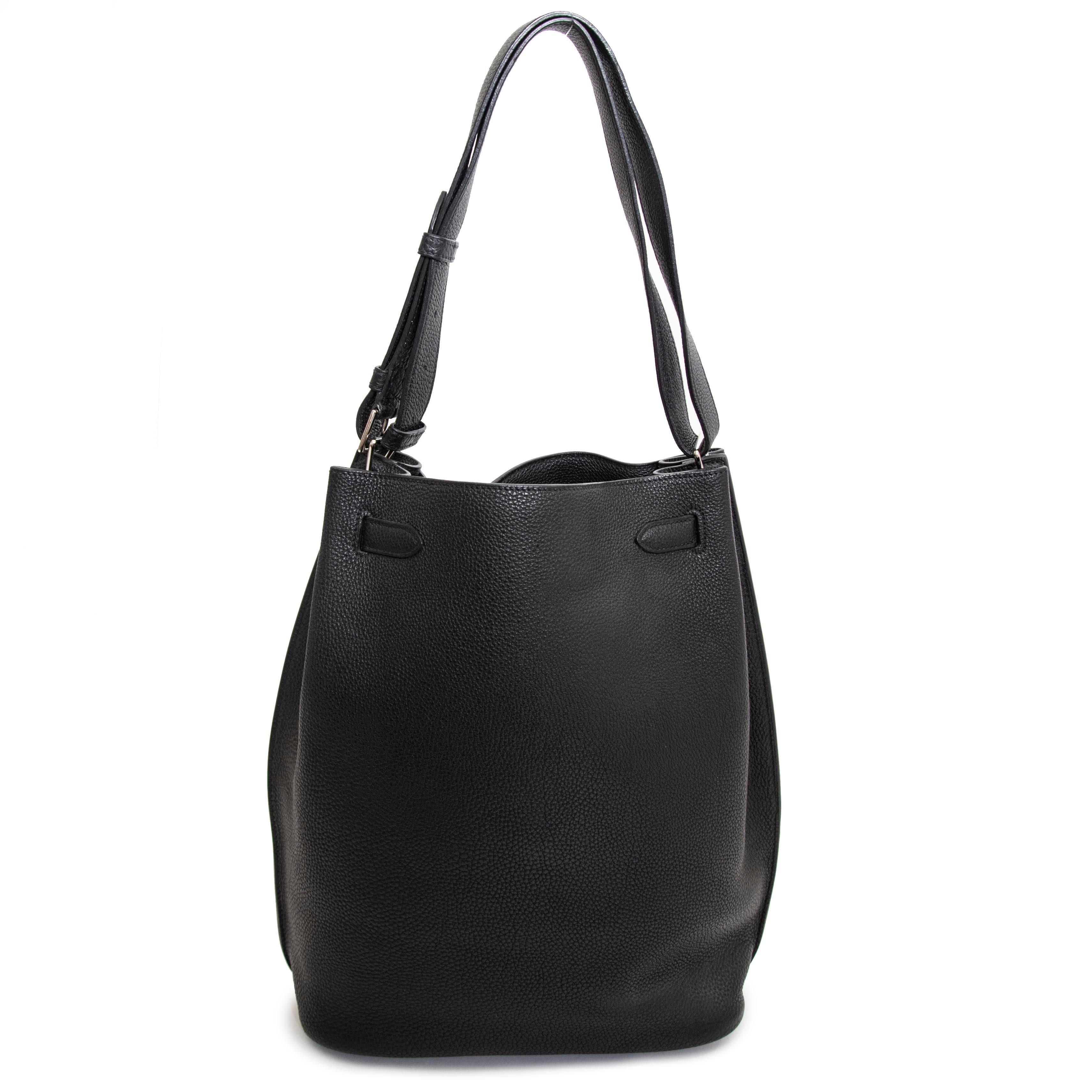 Good Condition

Hermes So Kelly Black Togo Shoulder Bag

If you love hobo’s or bucket bags, then please pay close attention to this fabulous So Kelly Shoulder bag.
The So Kelly was first introduced back in 2008. The bag comes with an adjustable
