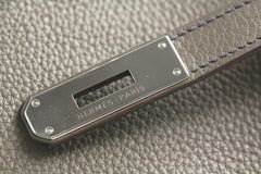 Hermès So-Kelly  In Etoupe Clémence Taurillon Leather Shoulder Bag