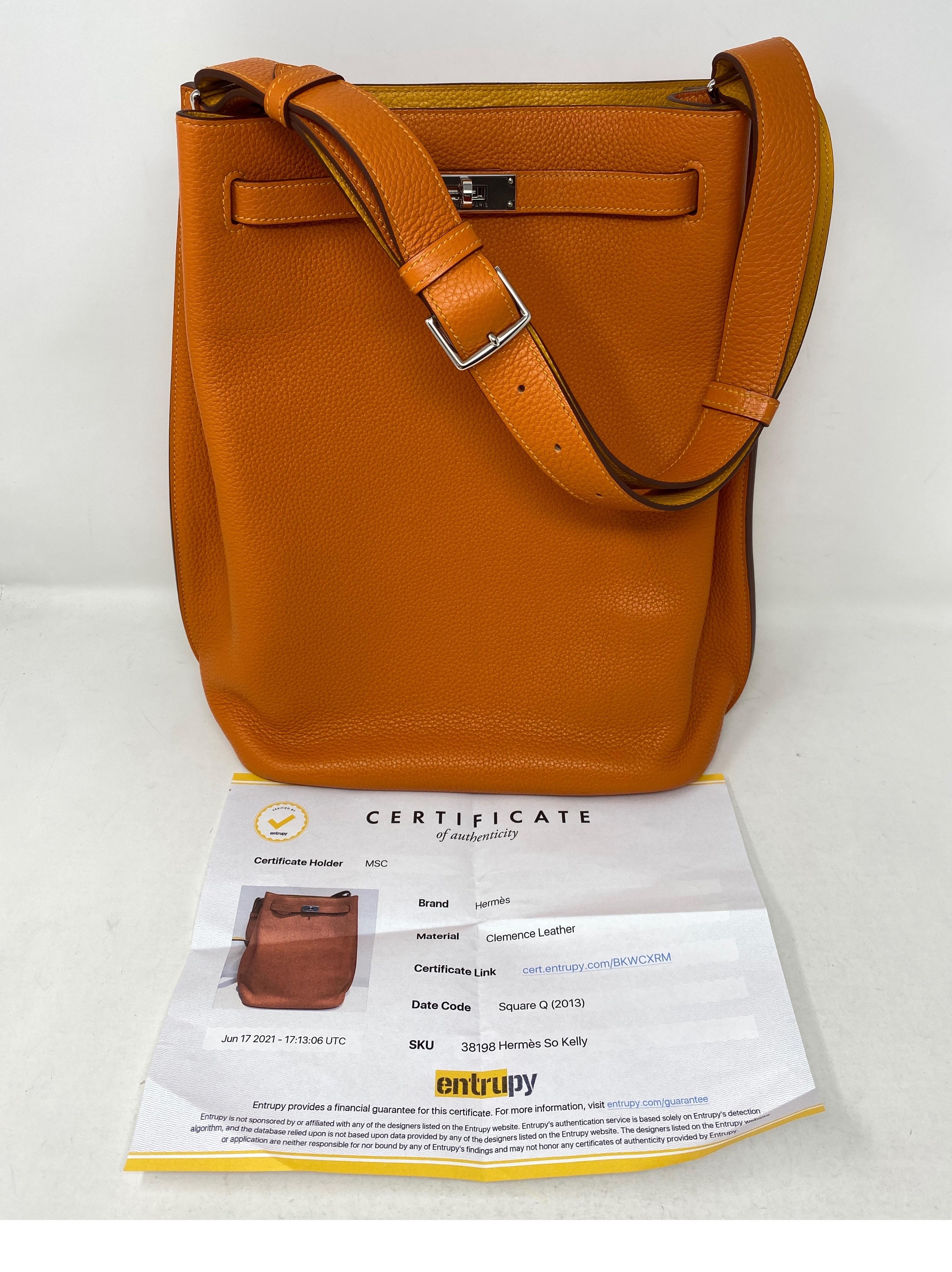 Hermes So Kelly Orange Candy Tasche 15