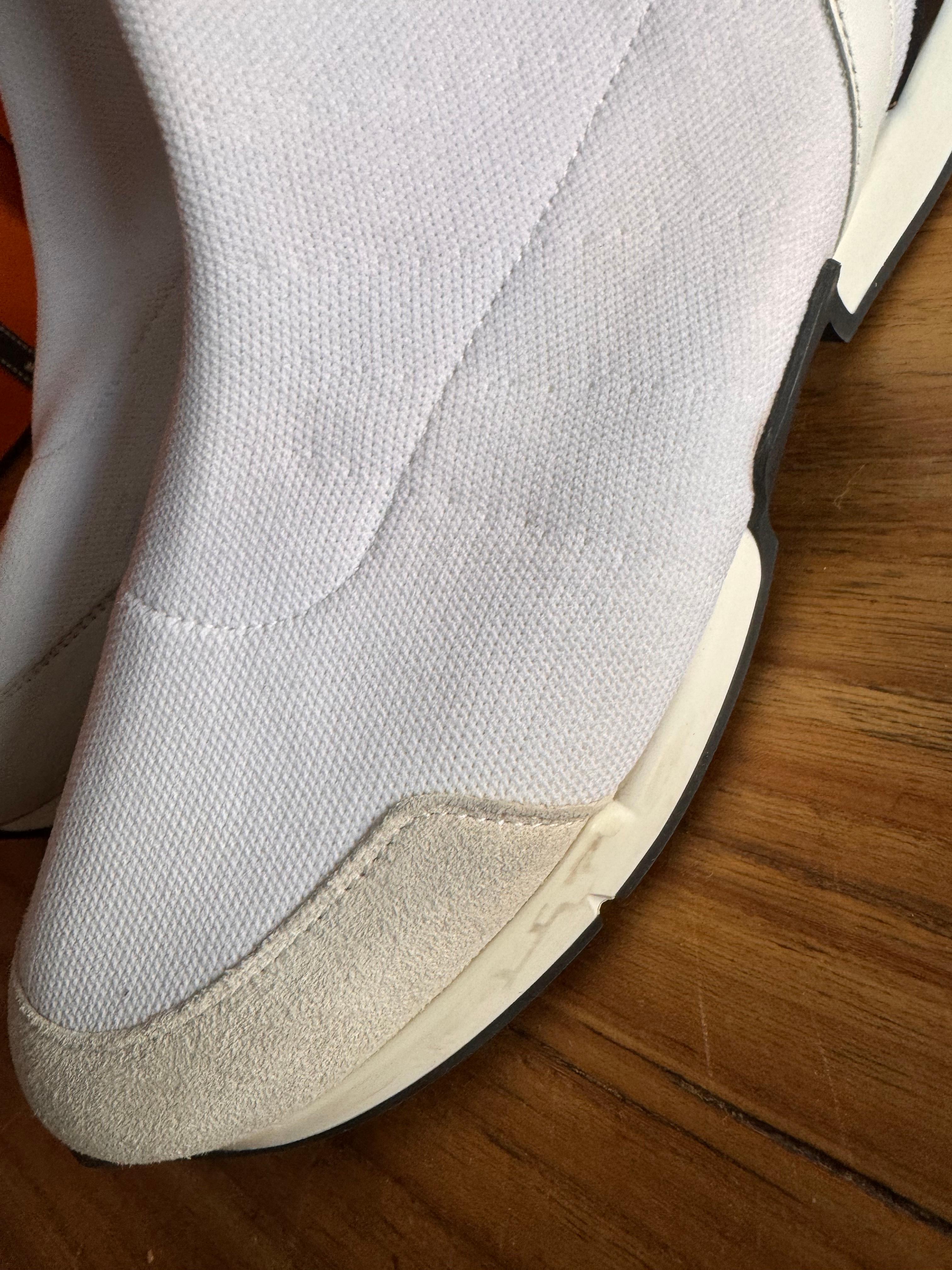 Hermes Socks Turnschuhe in Weiß mit weißem Leder-Logo aus Leder  Größe 38  für Damen oder Herren im Angebot