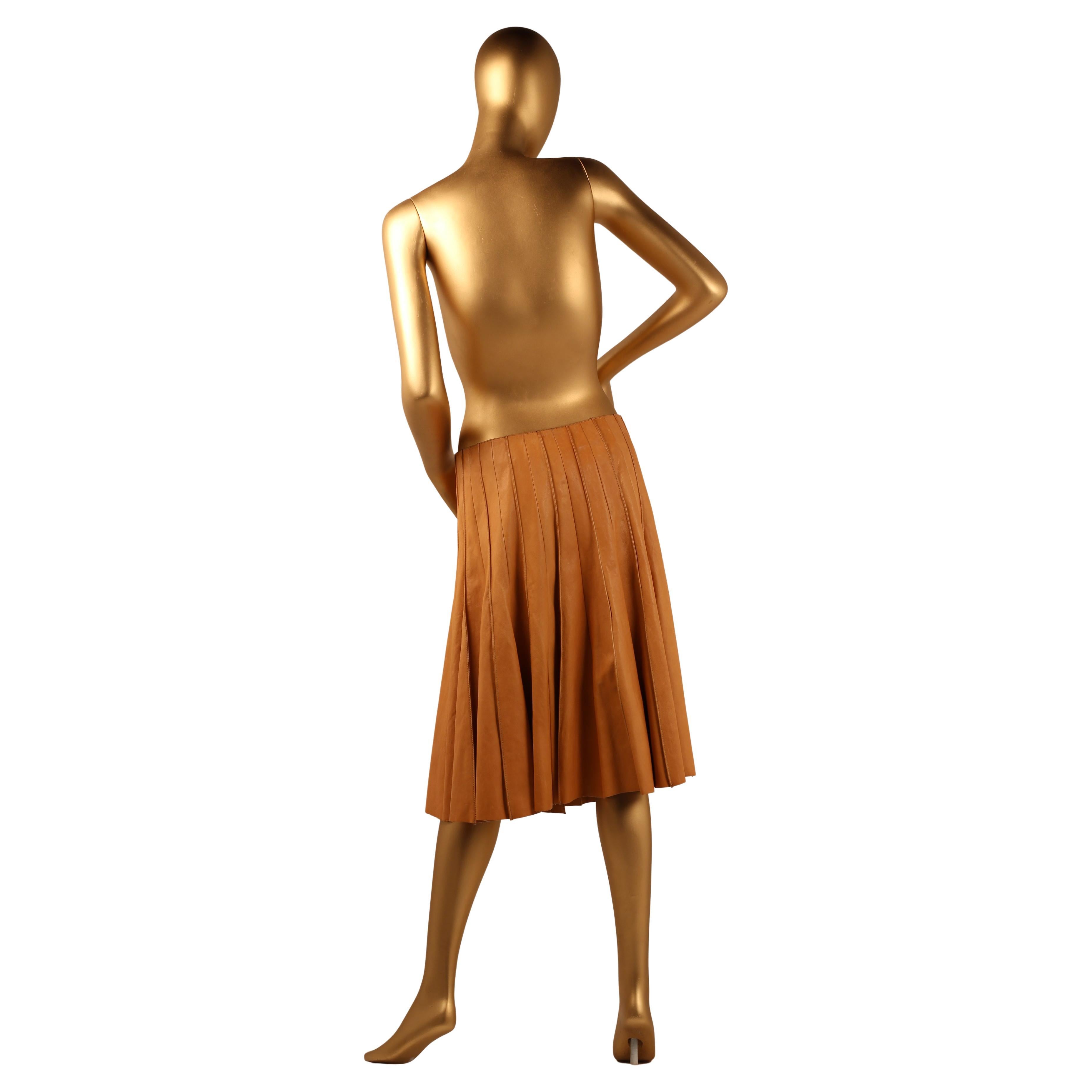 Hermès Soft Leather Pleated Skirt - F/W 2005 Runway - Jean Paul Gaultier For Sale 6