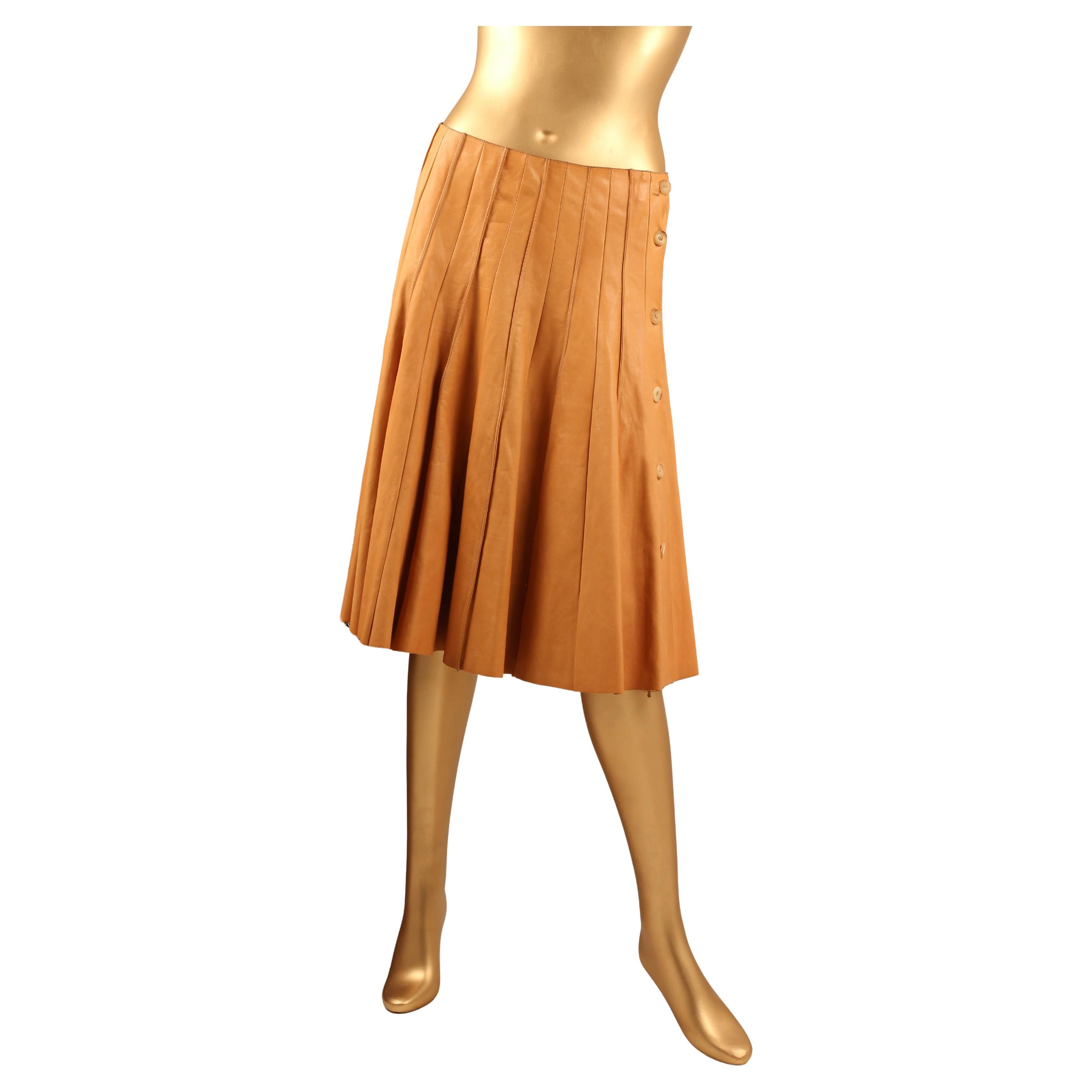 Hermès Soft Leather Pleated Skirt - F/W 2005 Runway - Jean Paul Gaultier For Sale 2