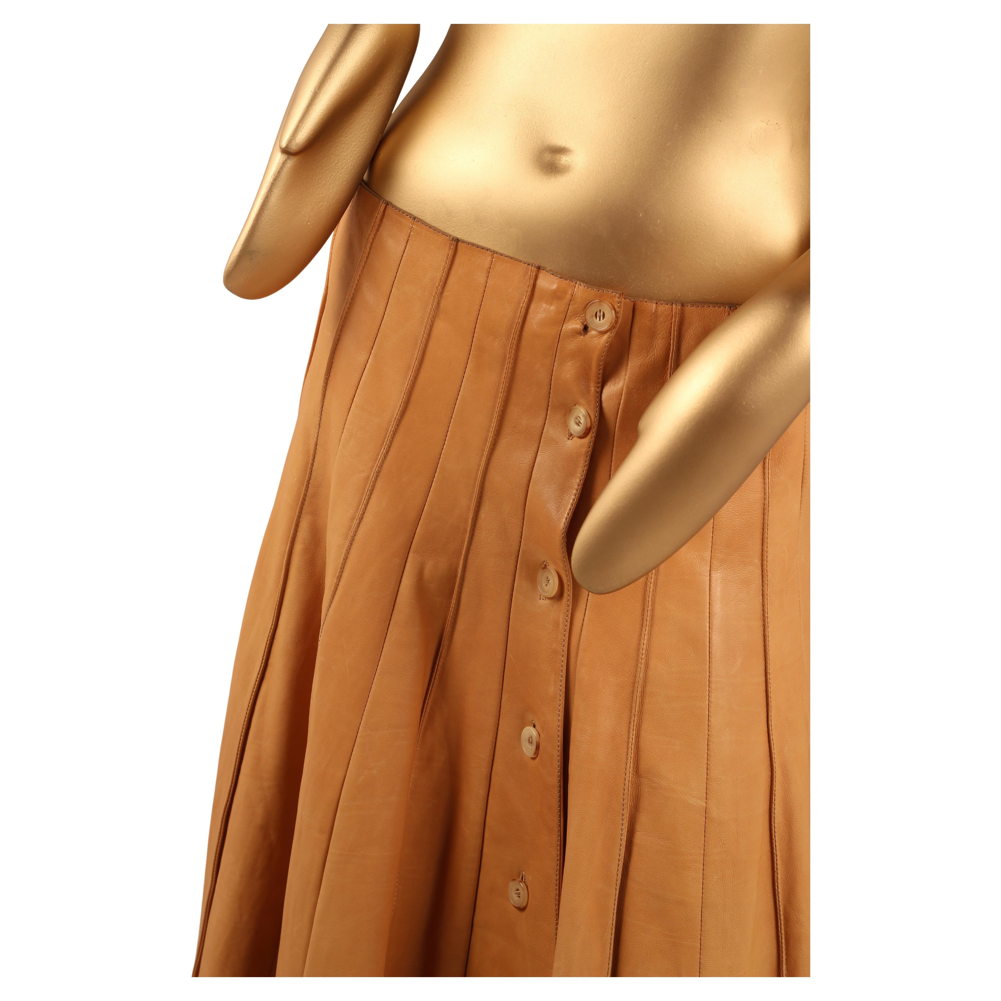 Hermès Soft Leather Pleated Skirt - F/W 2005 Runway - Jean Paul Gaultier For Sale 5