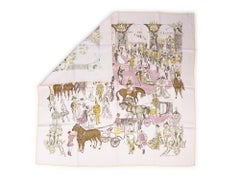 Hermes "Soiree de Gala" Pink Silk Scarf