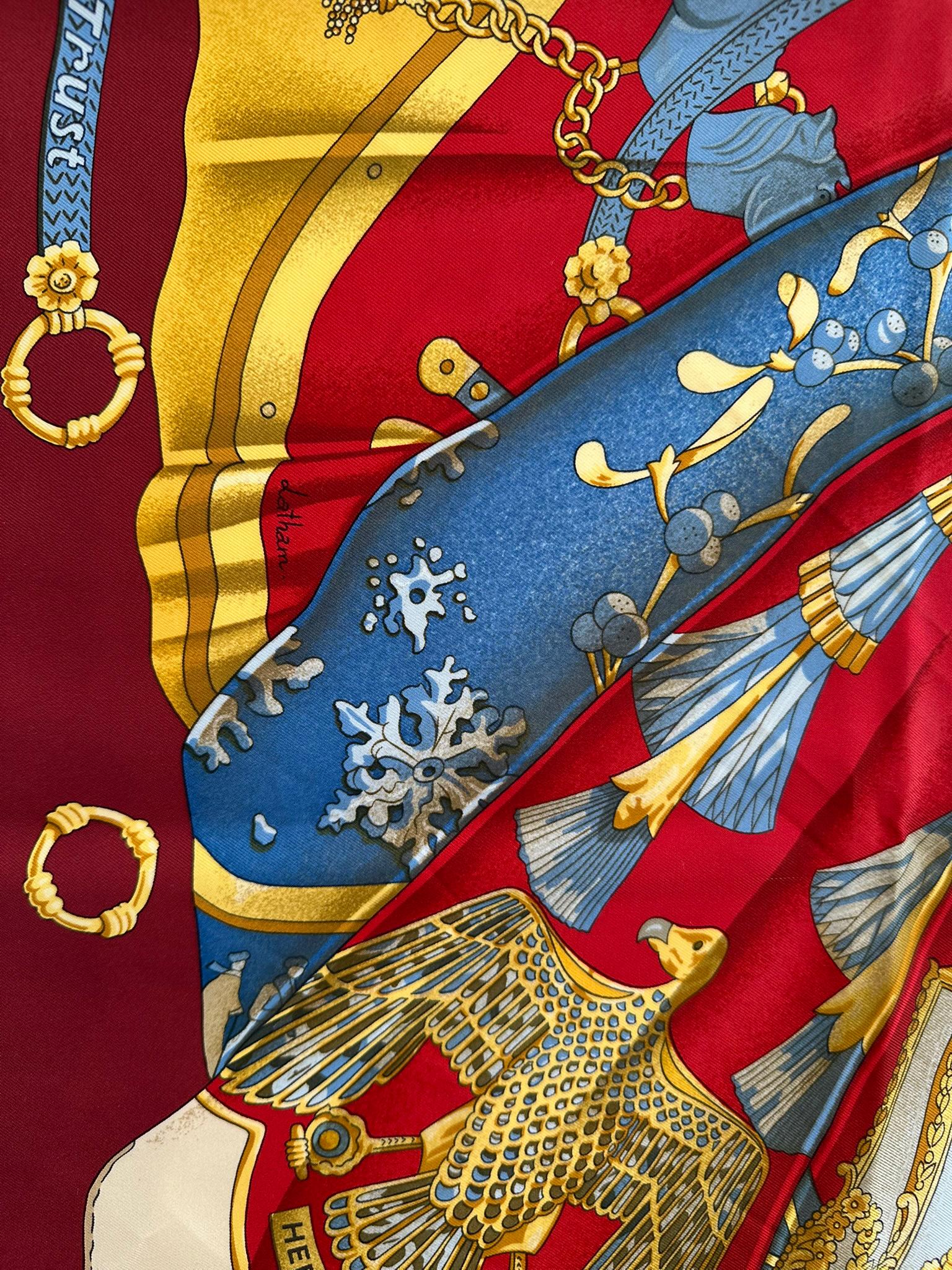 HERMES Soleil de Soie Silk Twill Scarf Designed by Cathy Latham 36
