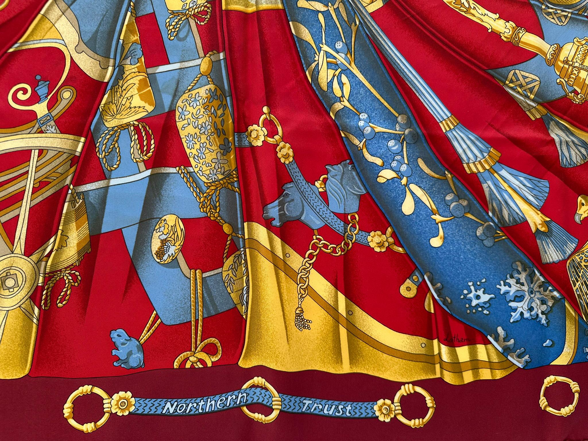 HERMES Soleil de Soie Silk Twill Scarf Designed by Cathy Latham 36