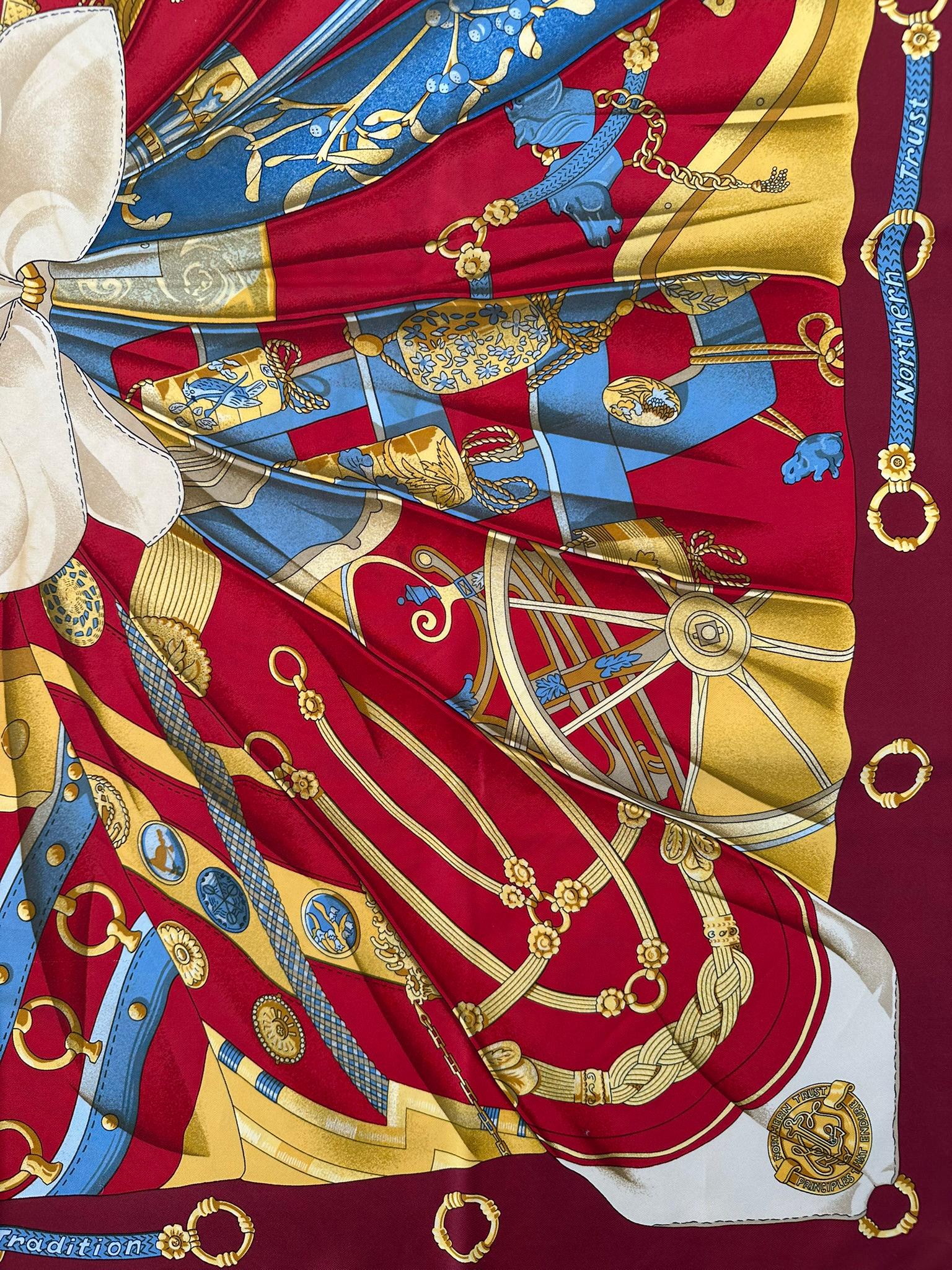 HERMES Soleil de Soie Silk Twill Scarf Designed by Cathy Latham 36
