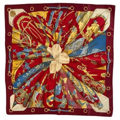 Pañuelo de sarga de seda HERMES Soleil de Soie Diseñado por Cathy Latham 36" x 36"