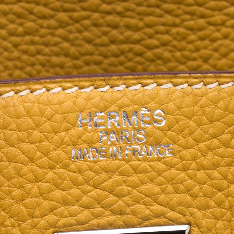 Hermes Soleil Togo Leather Palladium Hardware Birkin 35 Bag 9
