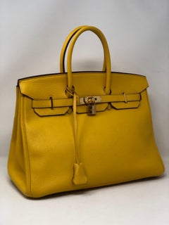 Hermes Soleil Yellow Birkin 35 Bag