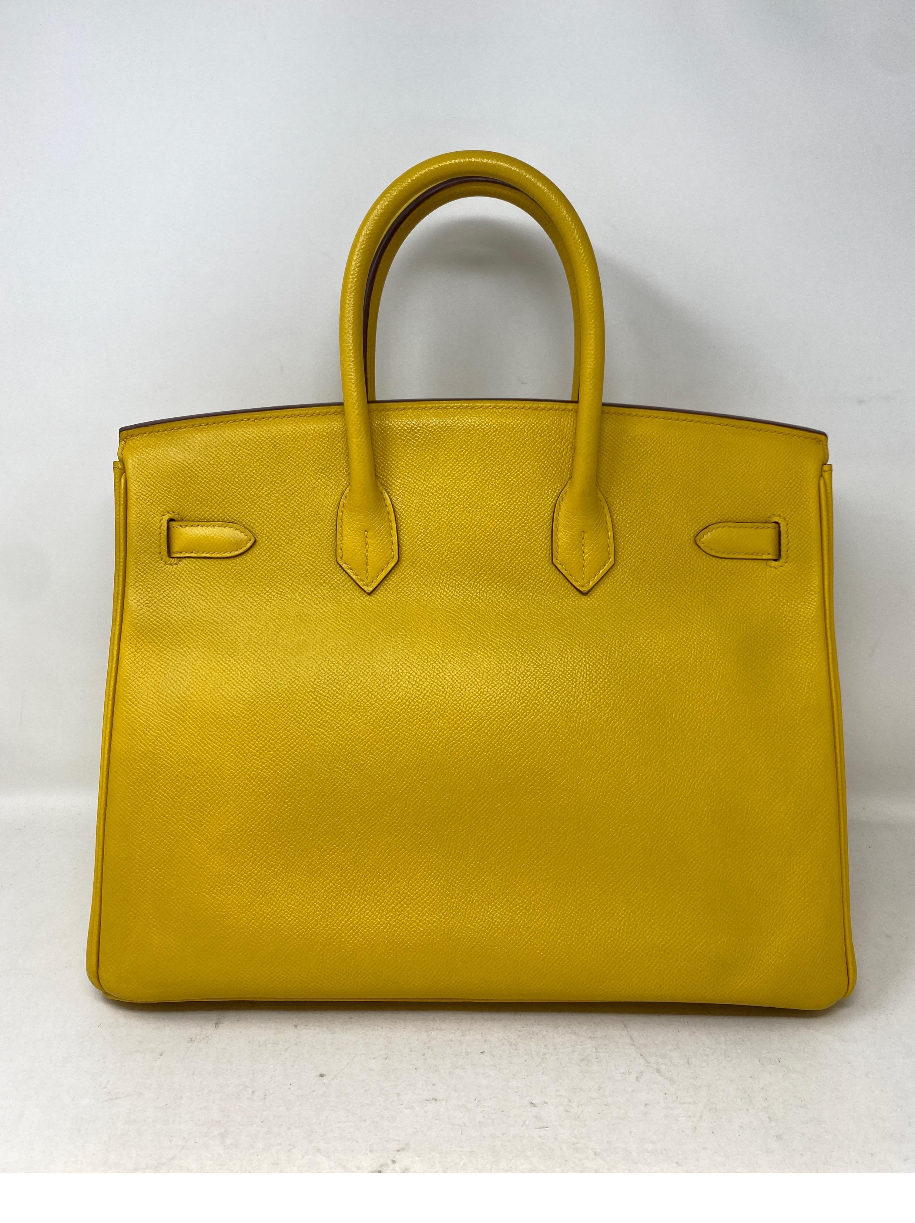Women's or Men's Hermes Soleil Yellow Birkin 35 Bag