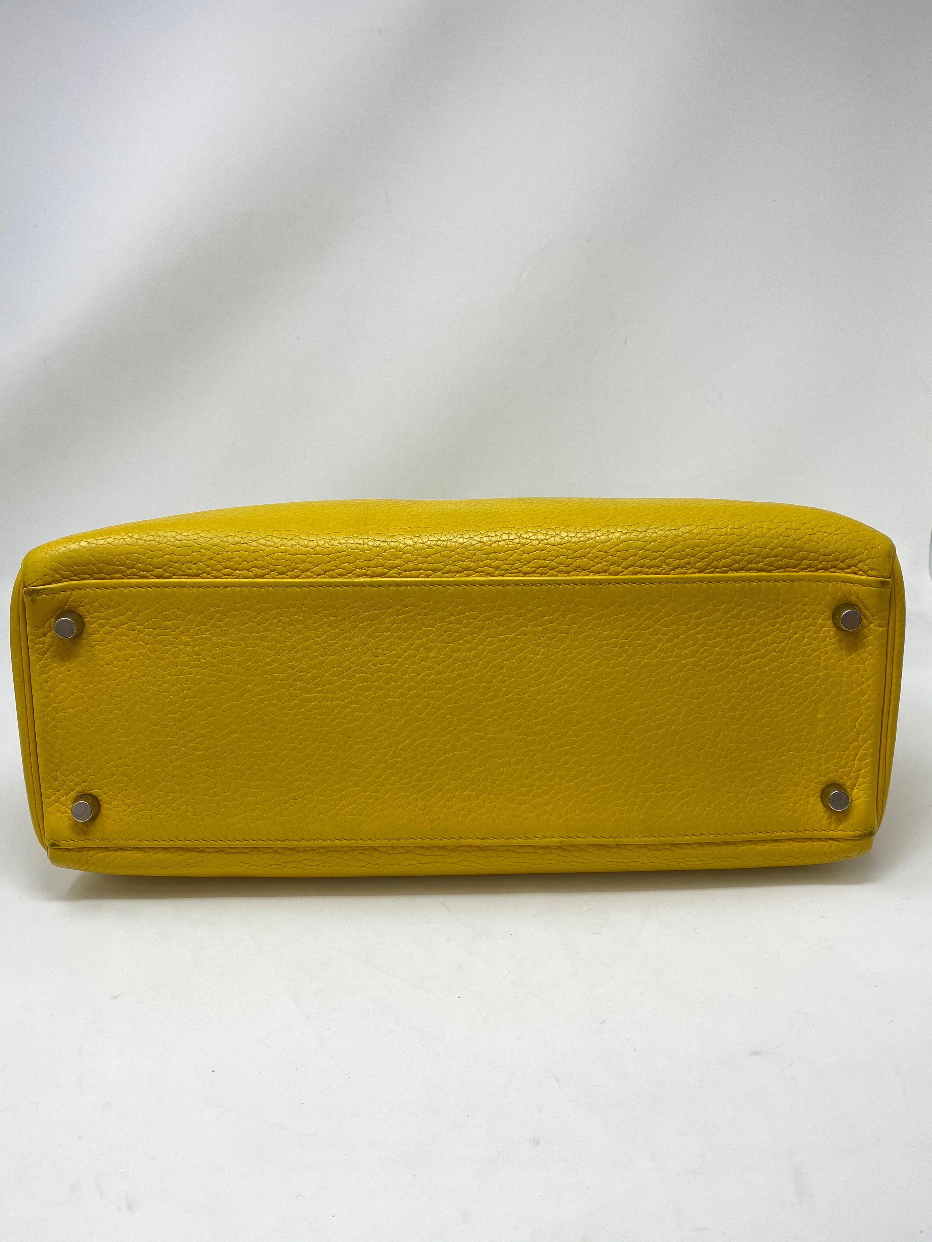 Hermes Soleil Yellow Kelly Bag  5