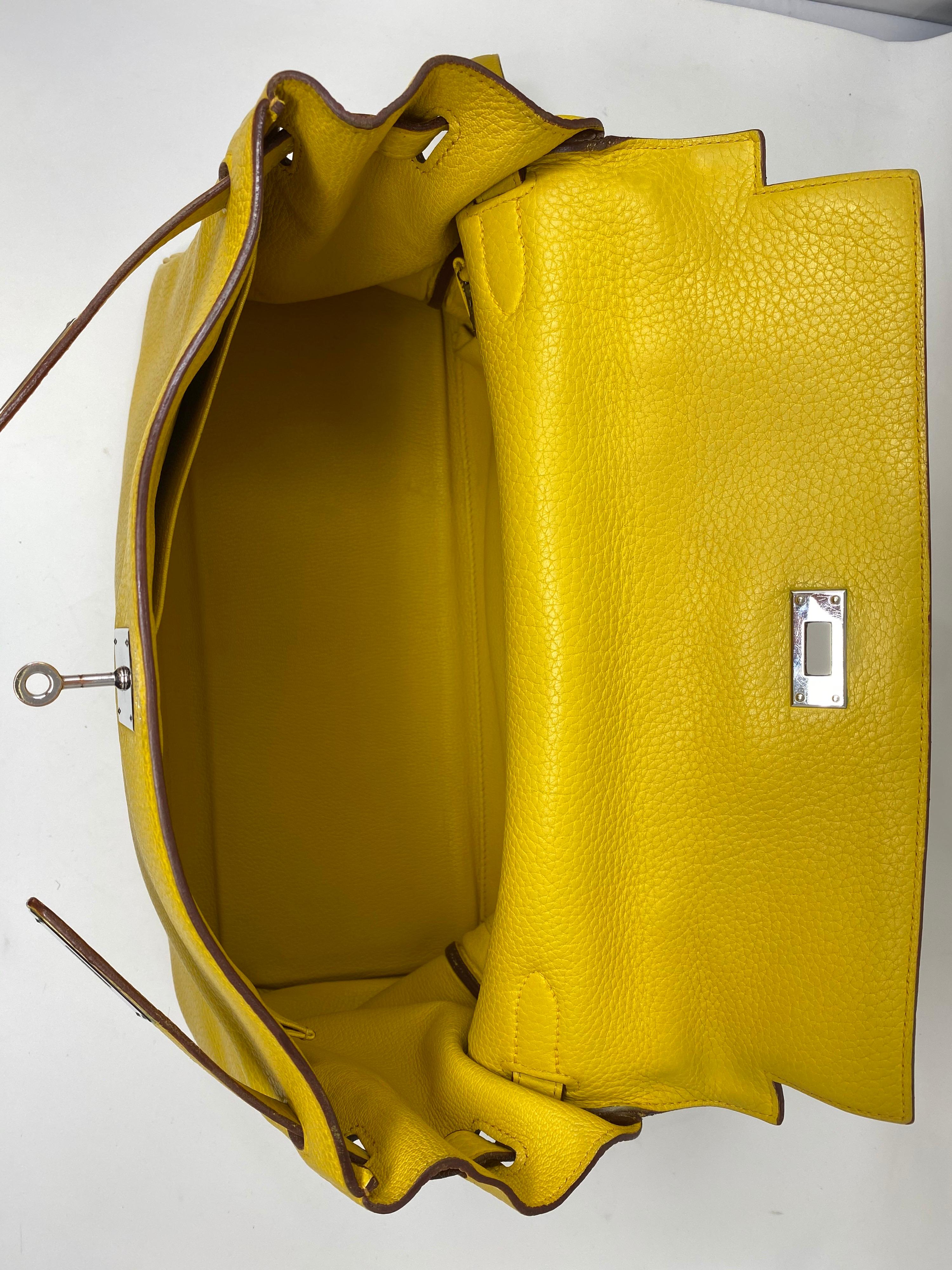 Hermes Soleil Yellow Kelly Bag  11