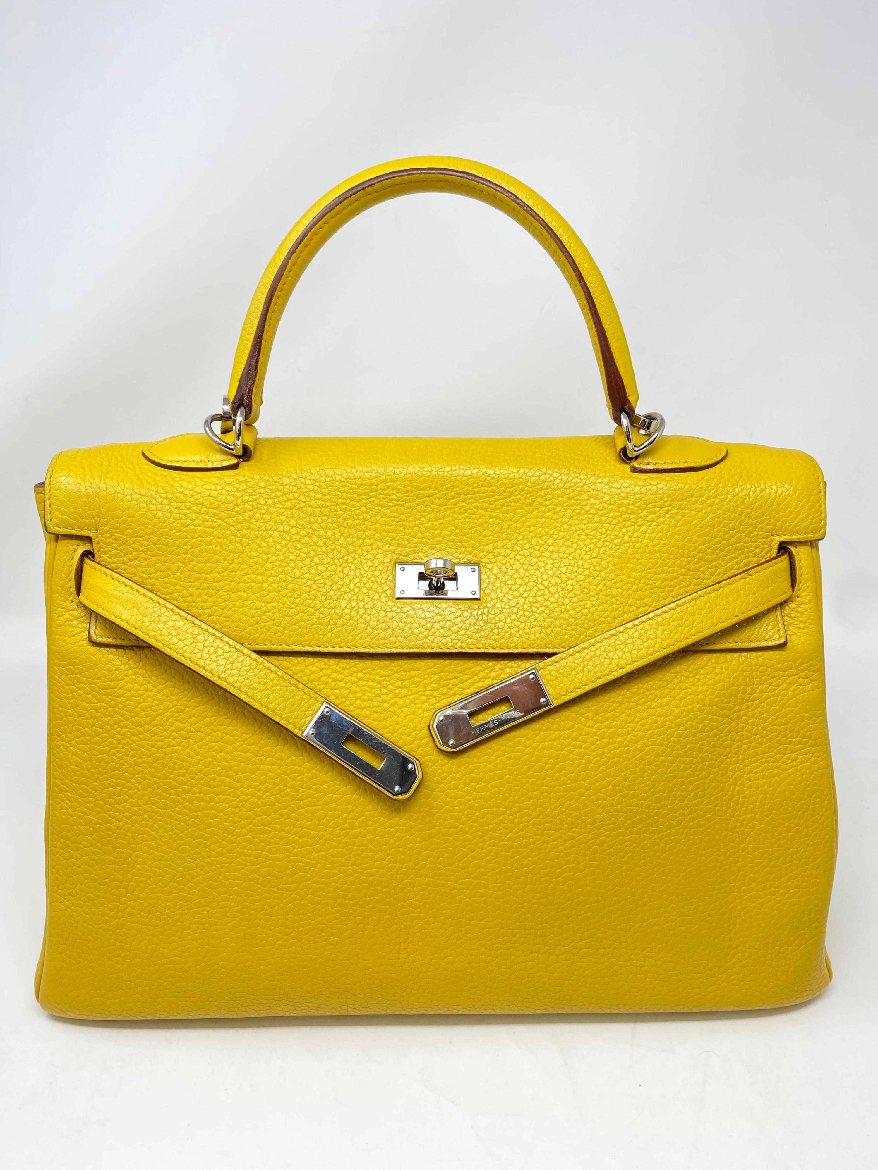 Hermes Soleil Yellow Kelly Bag  1