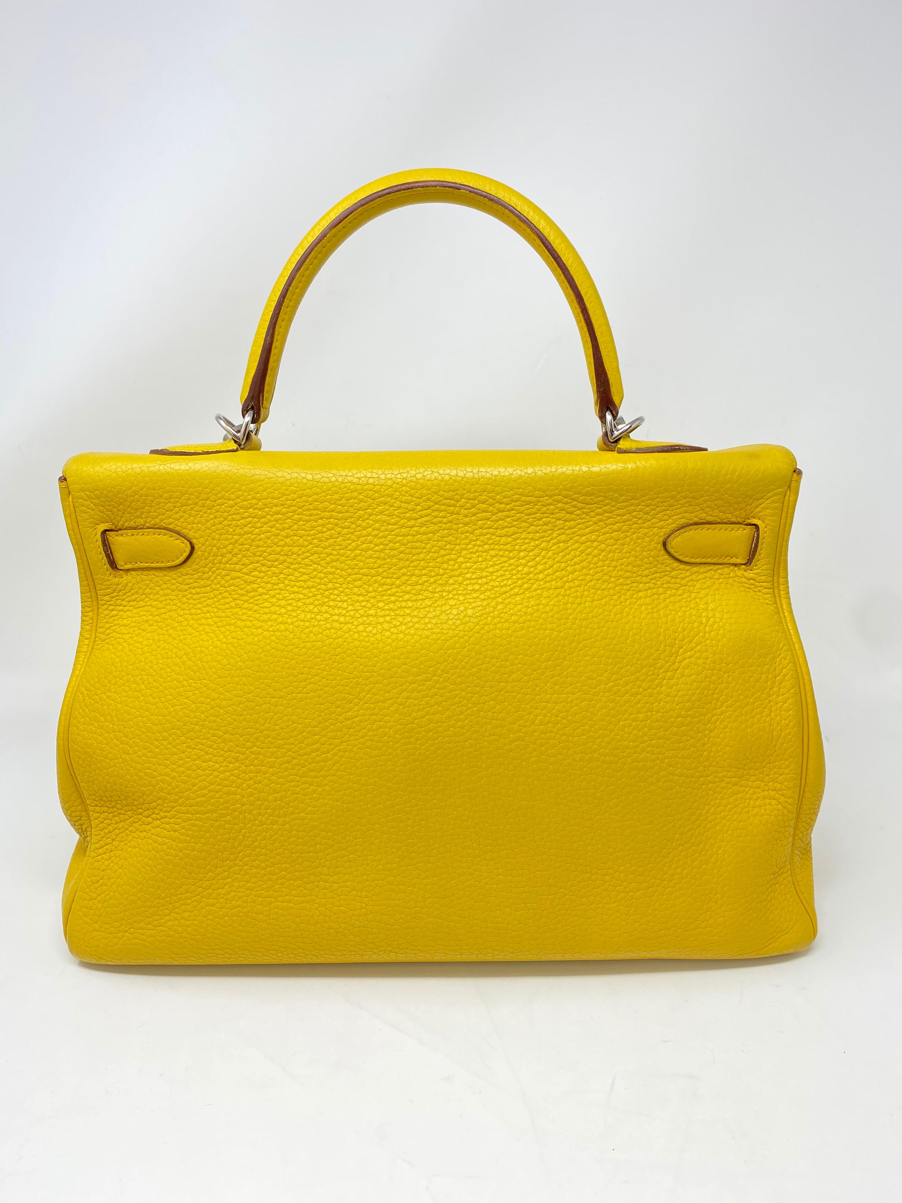 Hermes Soleil Yellow Kelly Bag  2