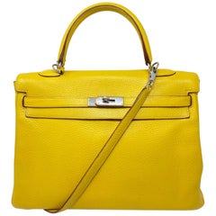 Hermes Soleil Gelbe Kelly Tasche