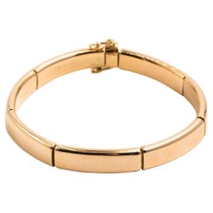 Hermes Solid 18 Karat Yellow Gold Flex Bangle Bracelet