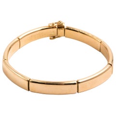 Hermes Solid 18 Karat Yellow Gold Flex Bangle Bracelet