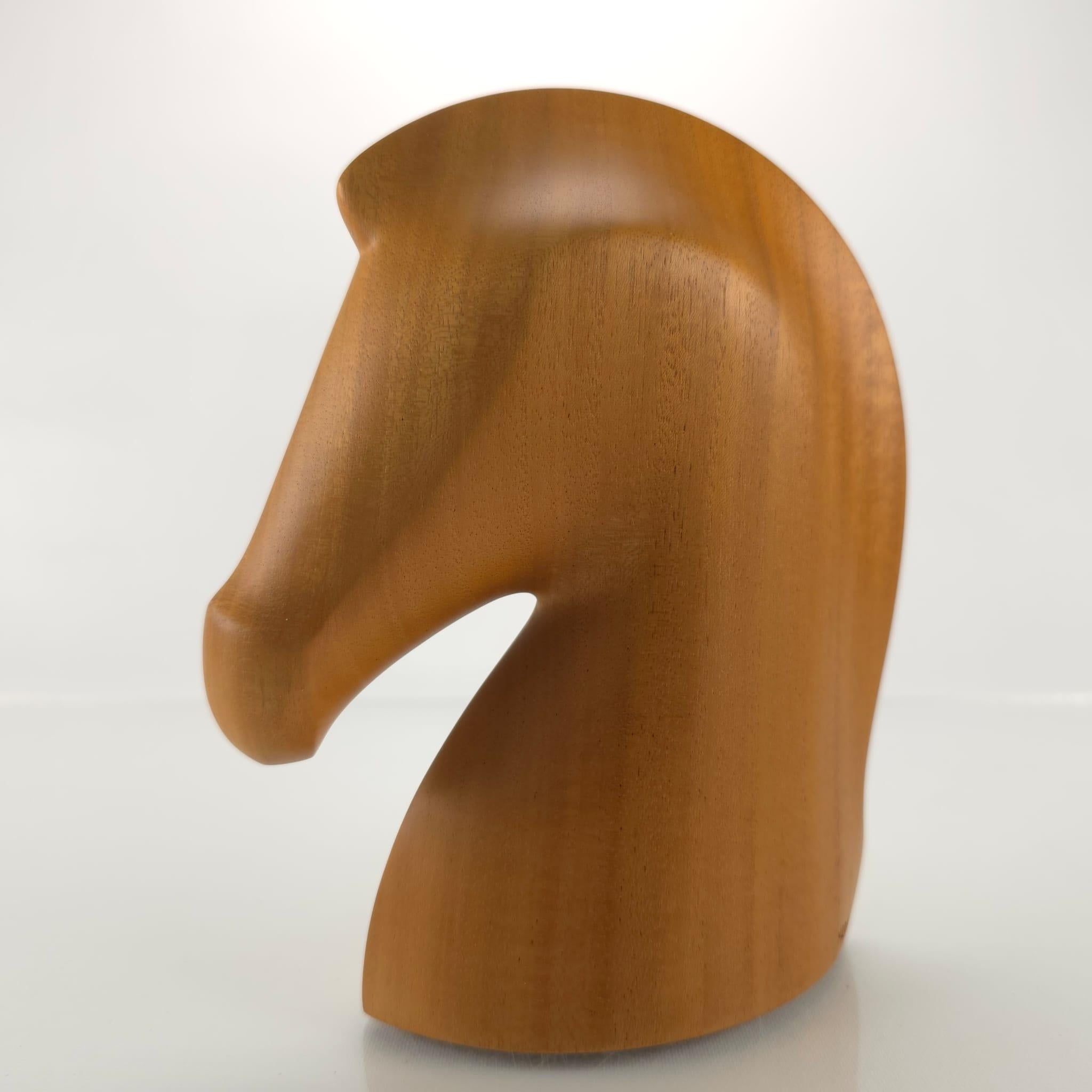 Brown Hermès solid natural mahogany  Samarcande paperweight For Sale