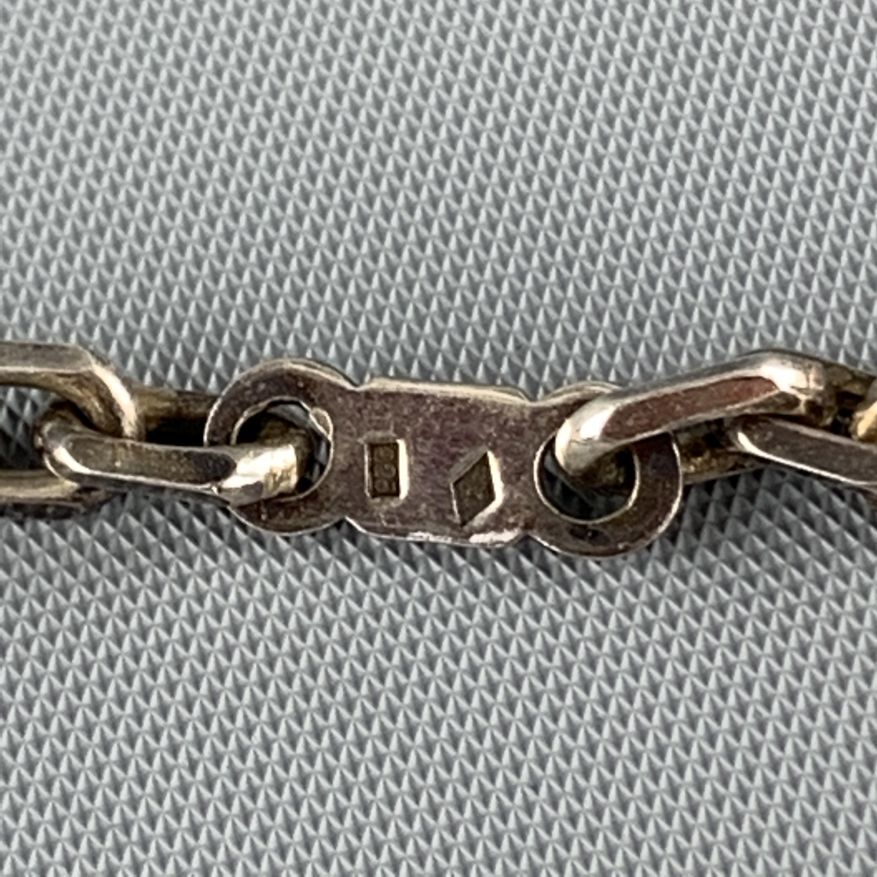 HERMES Solid Tan & Green Leather Pear Sterling Silver Key Chain 1