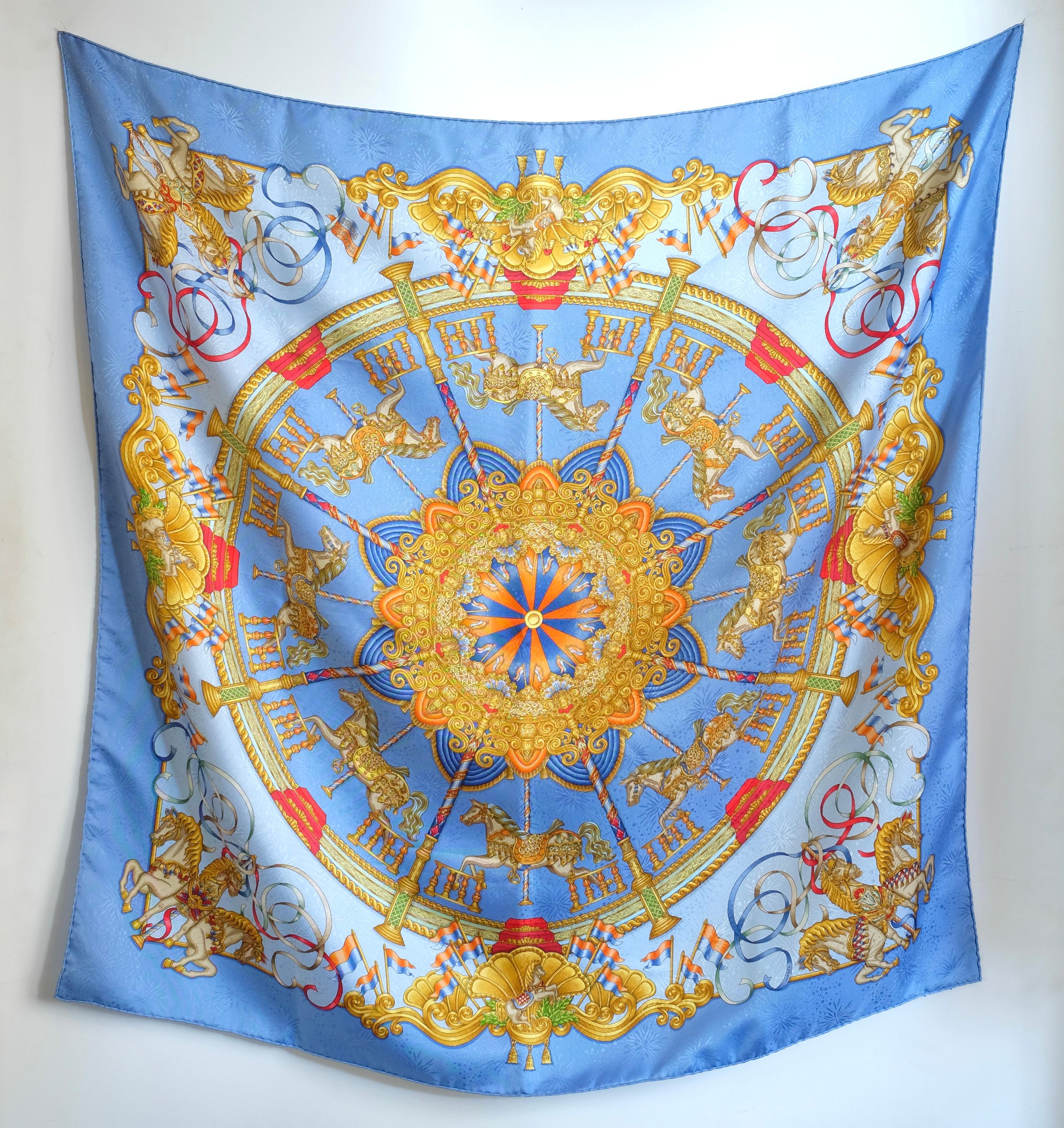 Hermès Vintage Selection by Corrado Luxury - Bellissimo Carrè in seta con motivo natalizio intitolato 