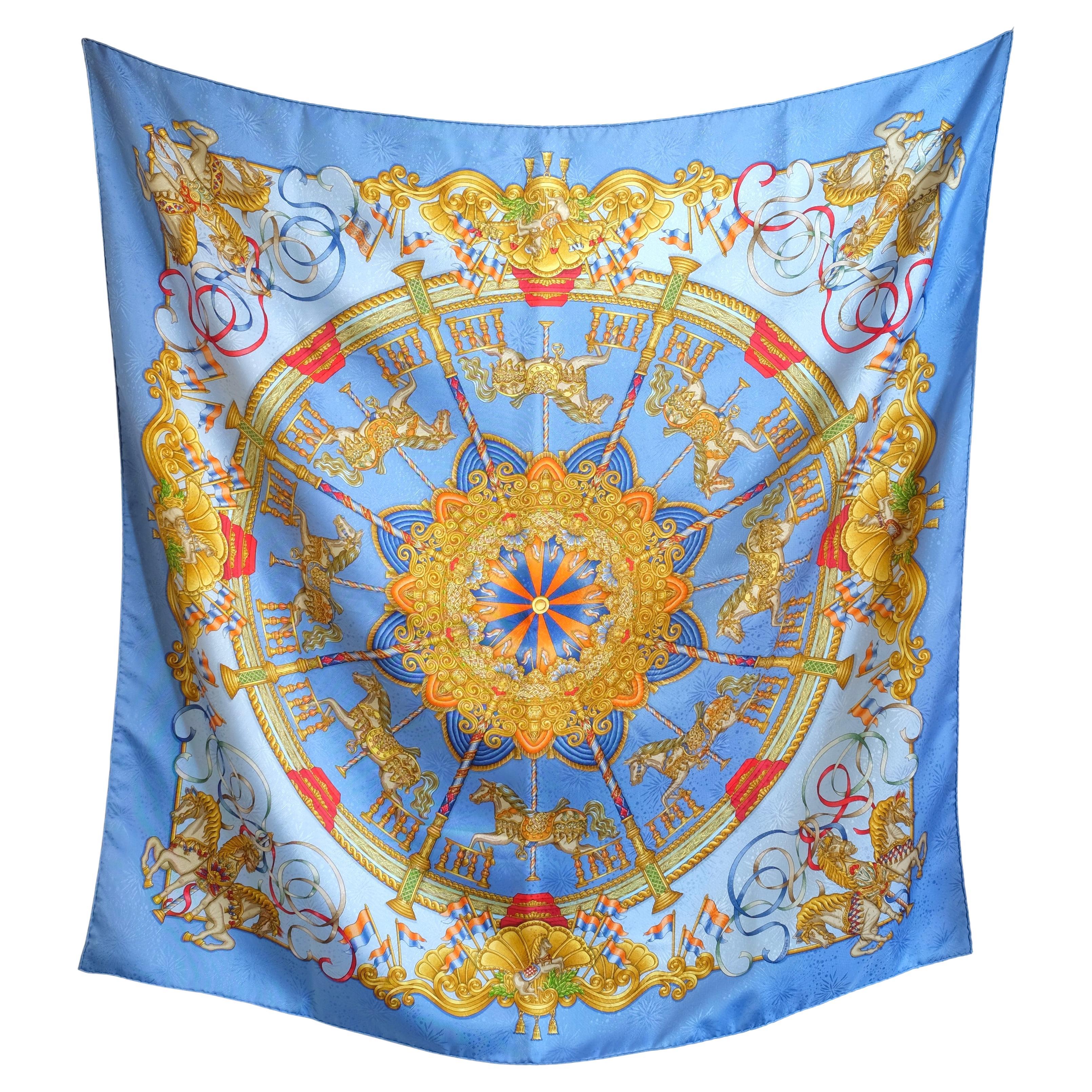 HERMÈS - Solk Scarf " Luna Park " By Joachim Metz im Angebot