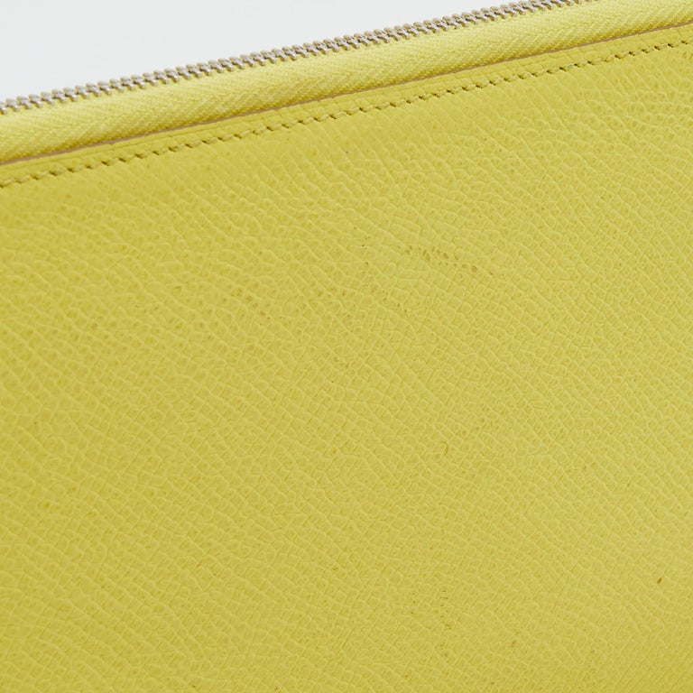 Hermes Soufre Epsom Leather Silk'In Classic Long Wallet For Sale at 1stDibs