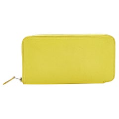 Hermes Soufre Epsom Leather Silk'In Classic Long Wallet