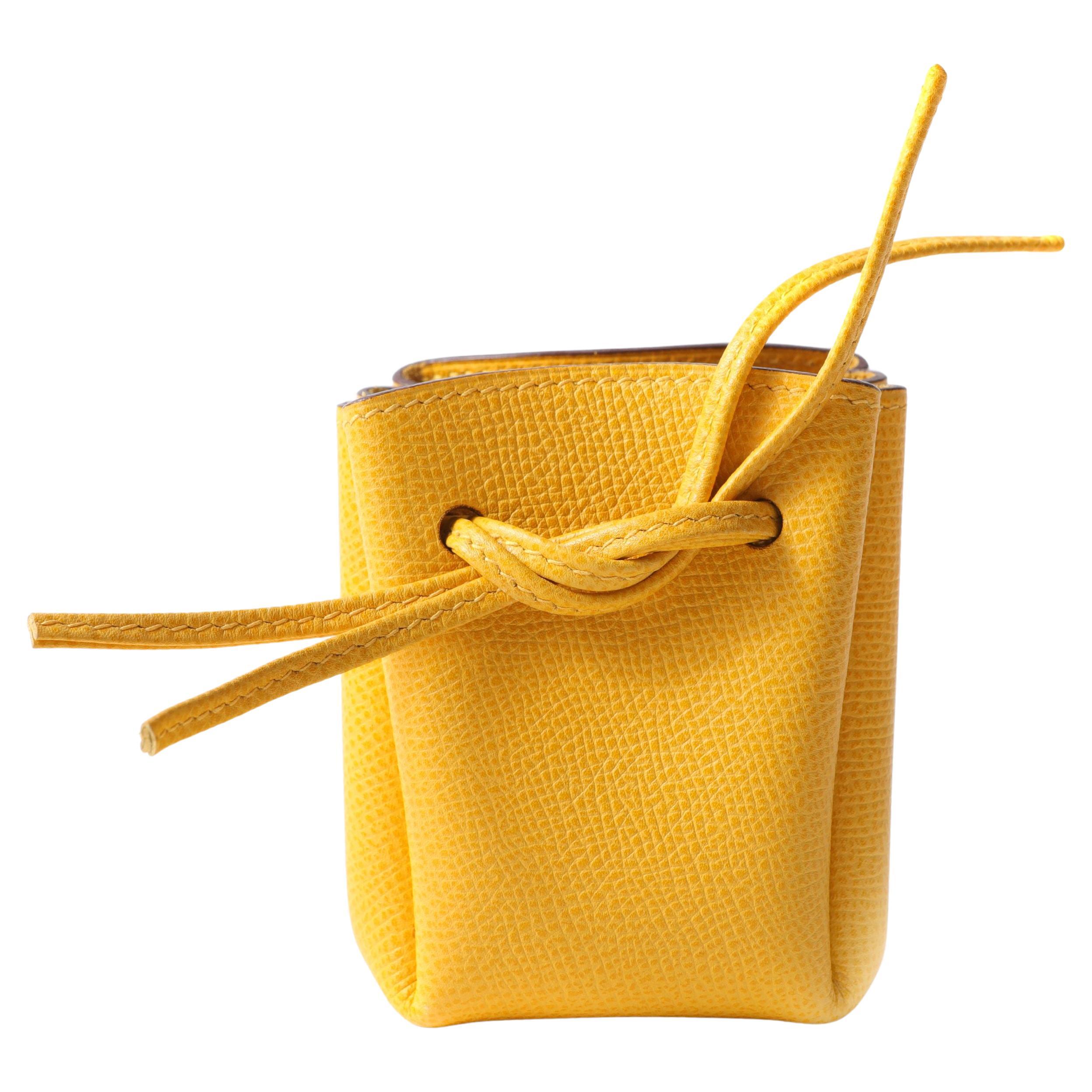 Hermès Soufre Yellow Epsom Birkin Pouch For Sale