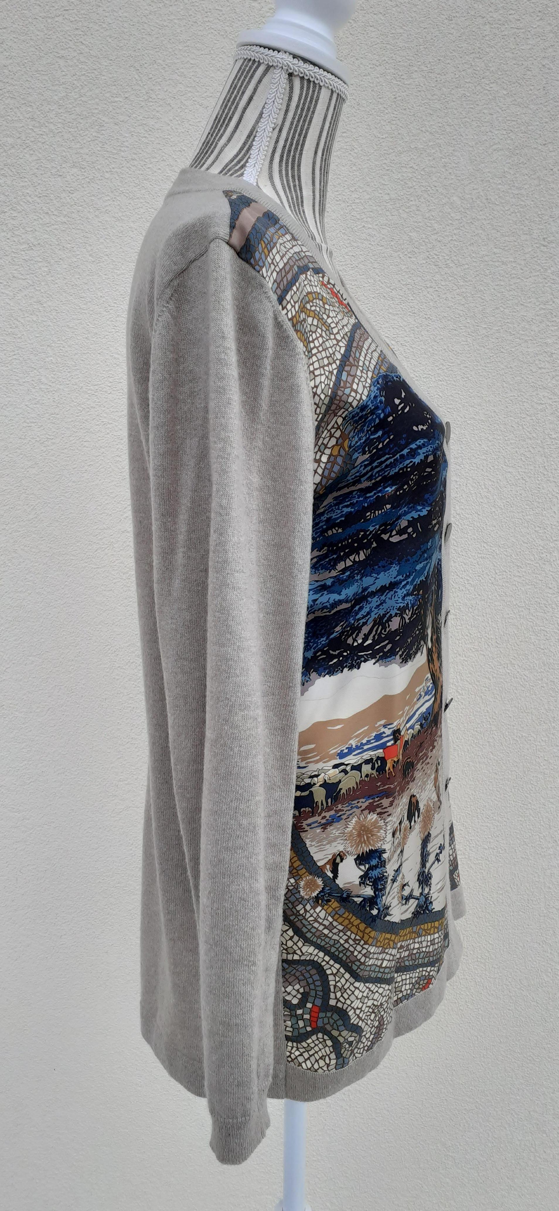 Hermès Sous le Cèdre Rybaltchenko Wool and Silk Vest Sweater Size S/M For Sale 14