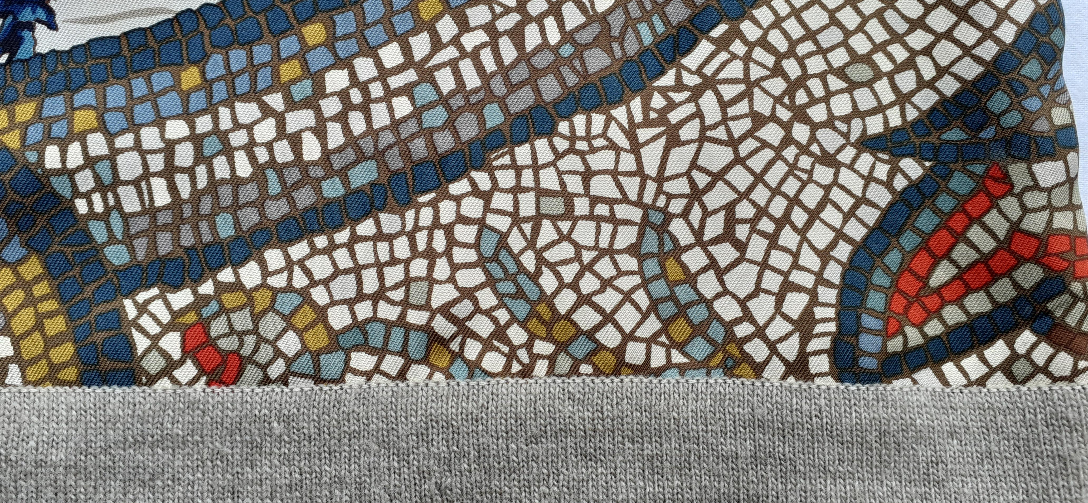 Hermès - Gilet Sous le Cèdre Rybaltchenko en laine et soie, taille S/M en vente 2