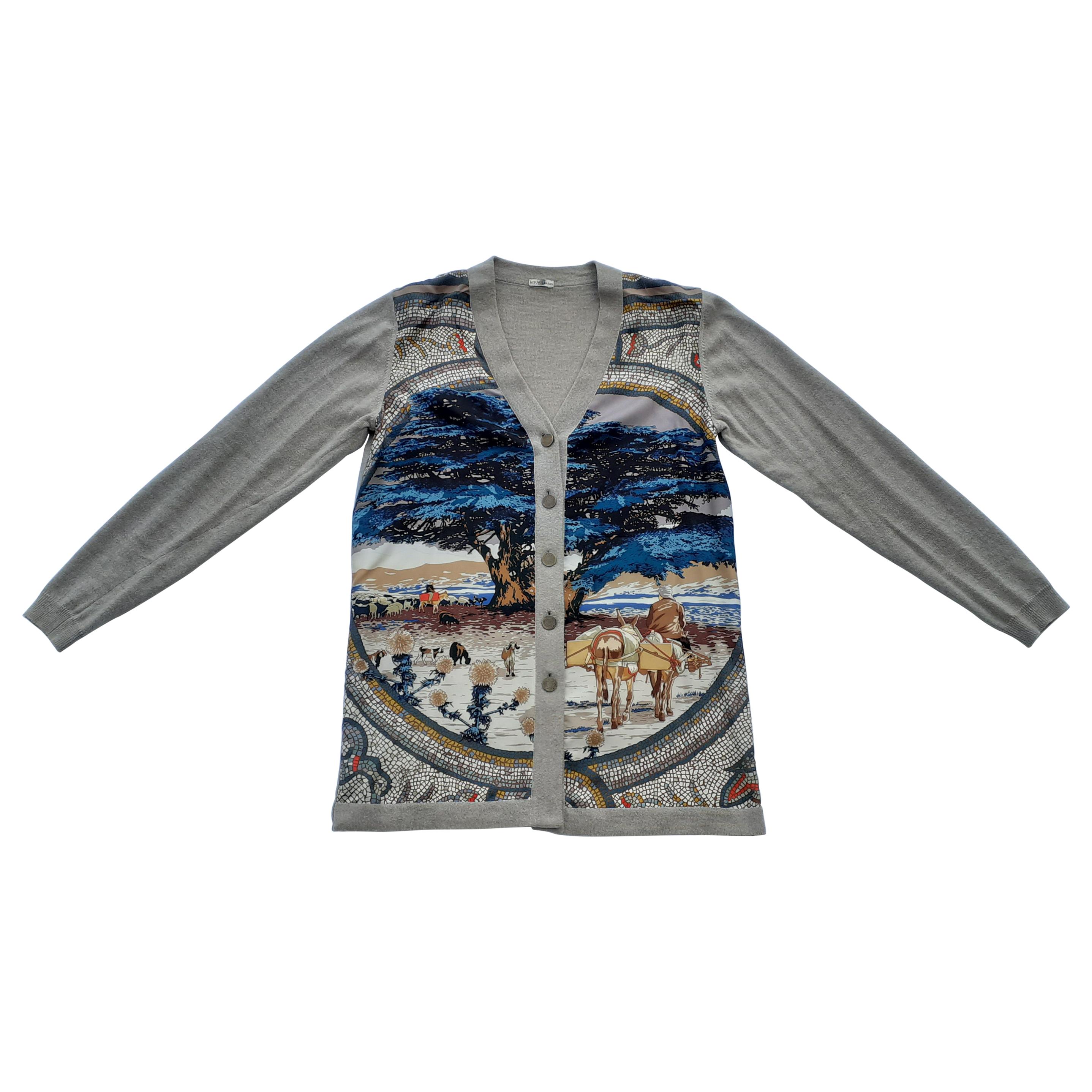 Hermès Sous le Cèdre Rybaltchenko Wool and Silk Vest Sweater Size S/M