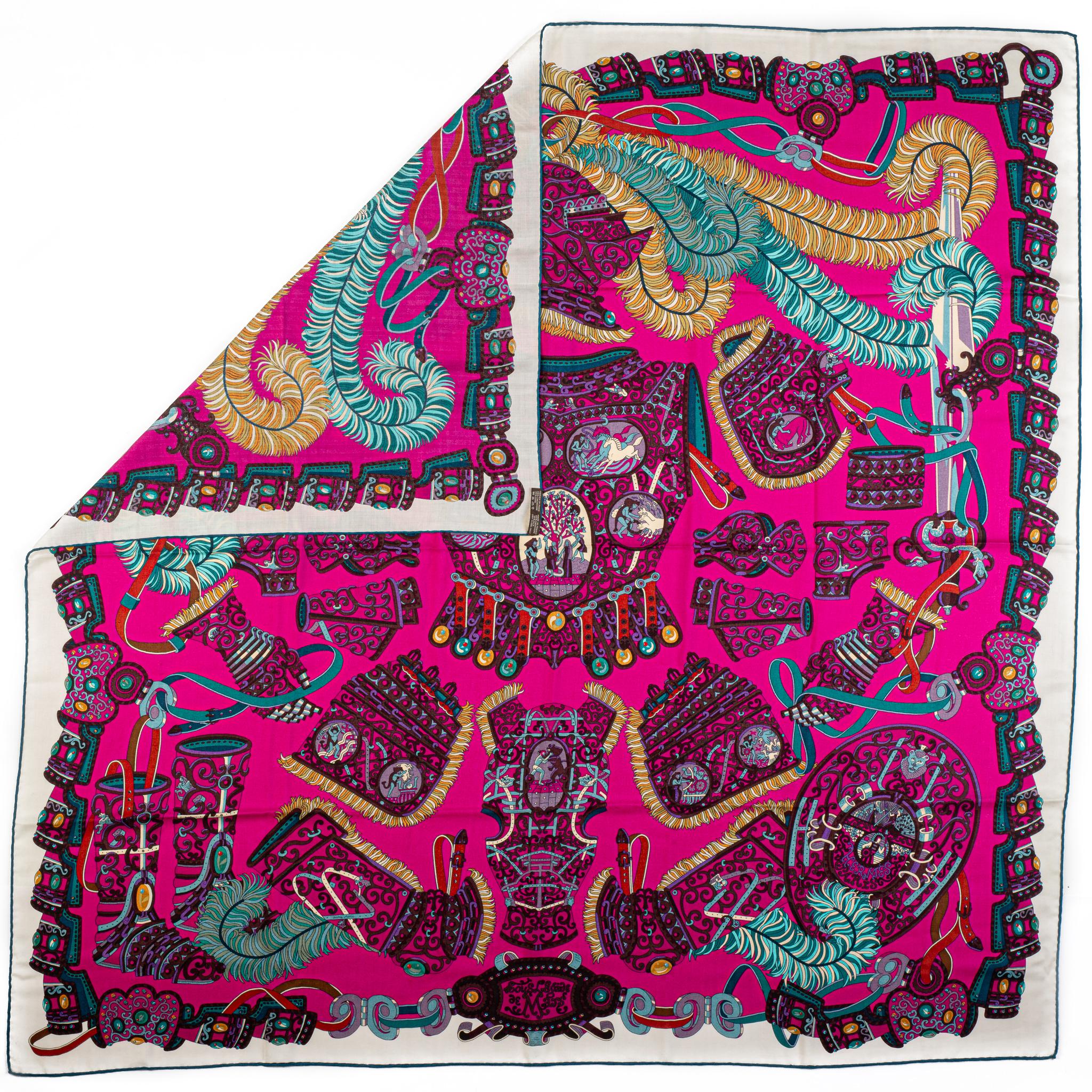 Purple Hermès Sous l’egide de mars Shawl NEW For Sale