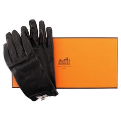 Hermes Soya Gloves Lambskin Black