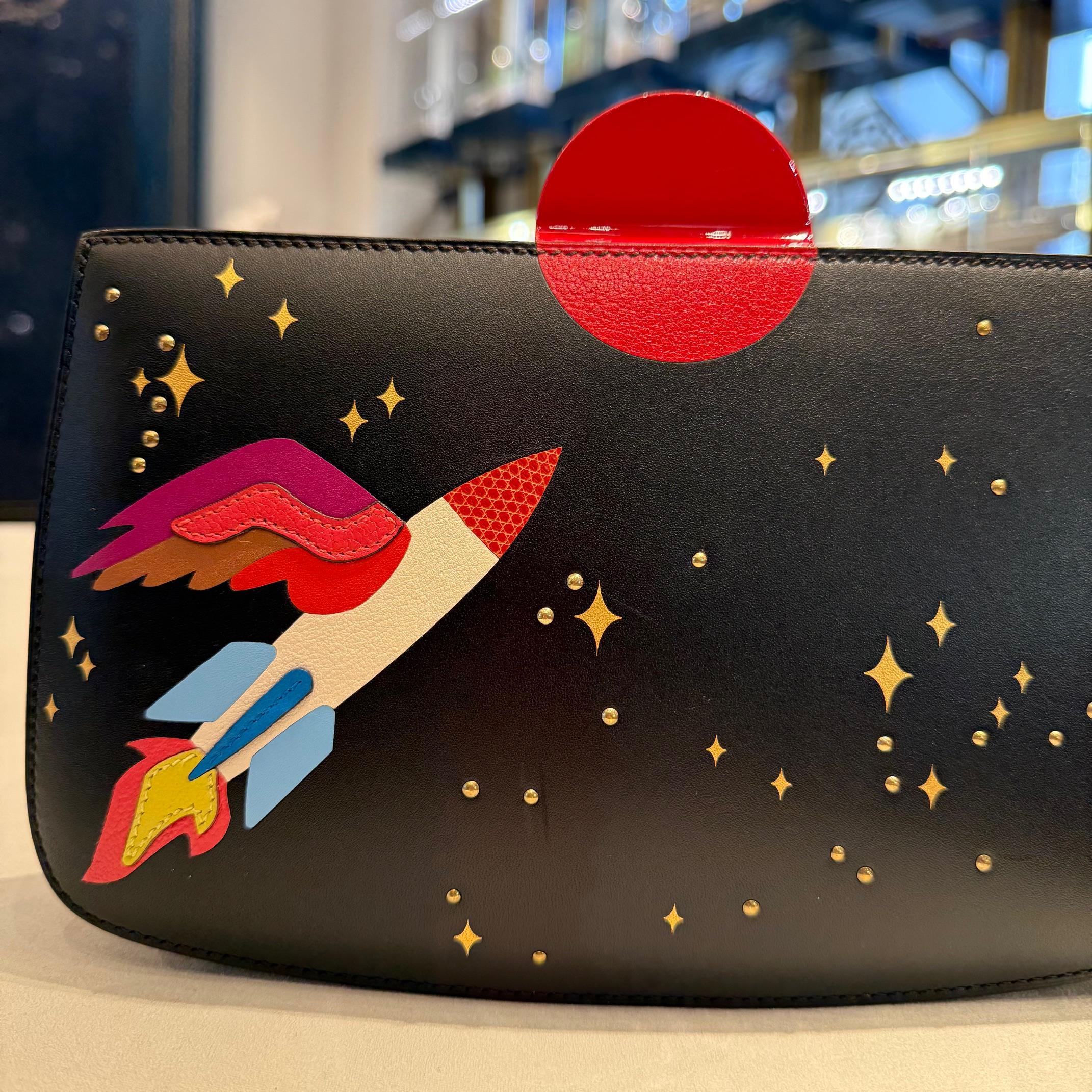 Hermès Space Sac à Malice Noir / Multicolore Monsieur et cuir de lézard Unisexe en vente
