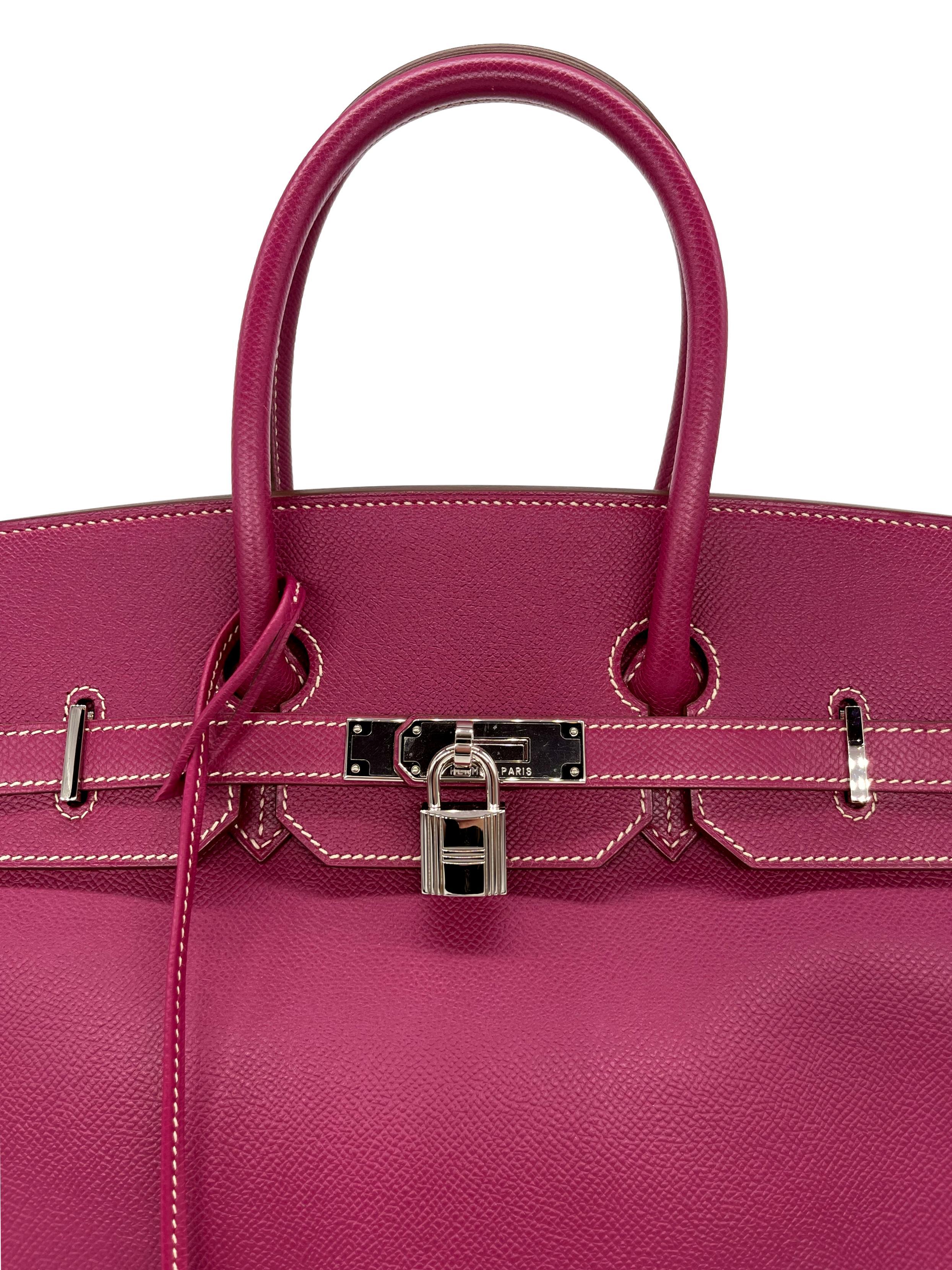 Hermès Special Edition Bi-Color Tosca & Rose Tyrien Epsom  Candy 35cm Birkin Bag 3