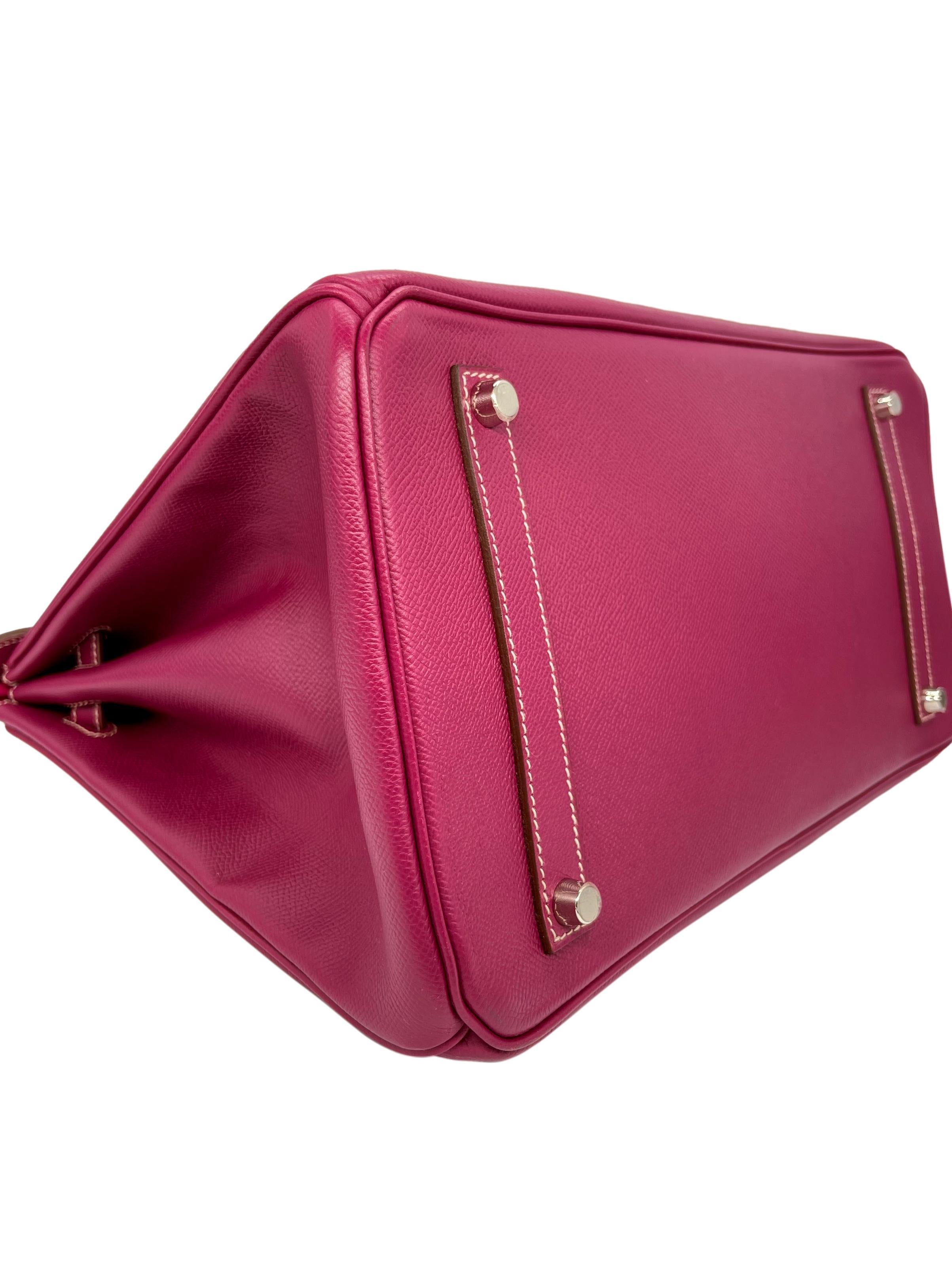 Hermès Special Edition Bi-Color Tosca & Rose Tyrien Epsom  Candy 35cm Birkin Bag 9