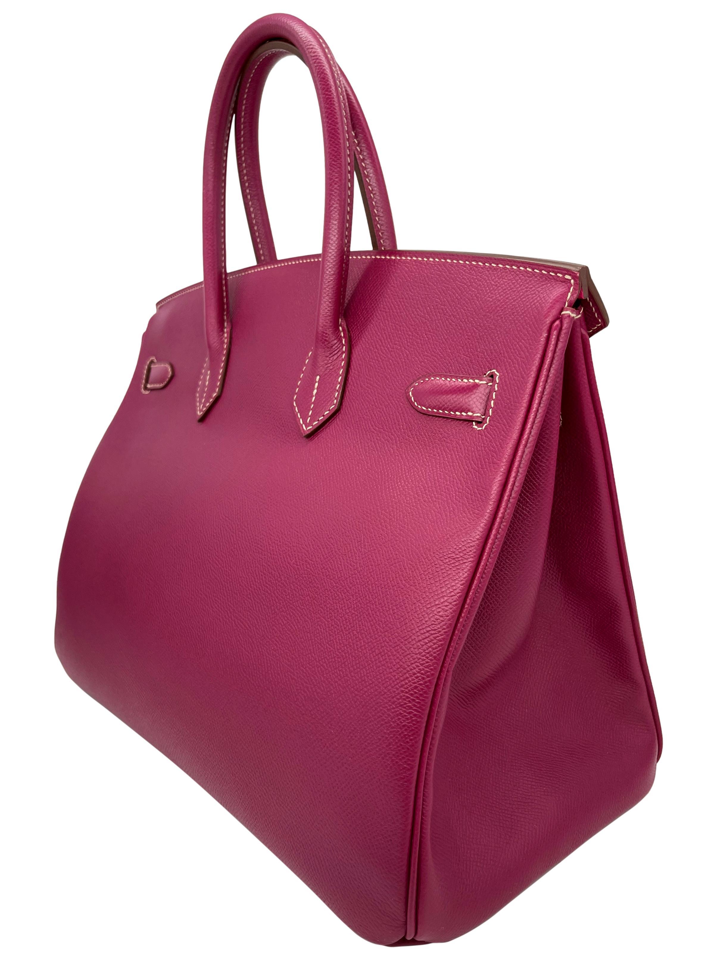 Red Hermès Special Edition Bi-Color Tosca & Rose Tyrien Epsom  Candy 35cm Birkin Bag