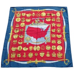 Hermès Special Edition Silk Scarf Bicentenary of Independance Arms of the USA