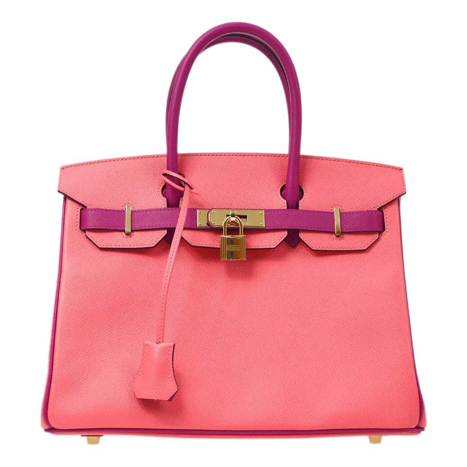 Hermes Special Order Birkin 30 Pink Purple Leather Top Handle Tote Bag ...