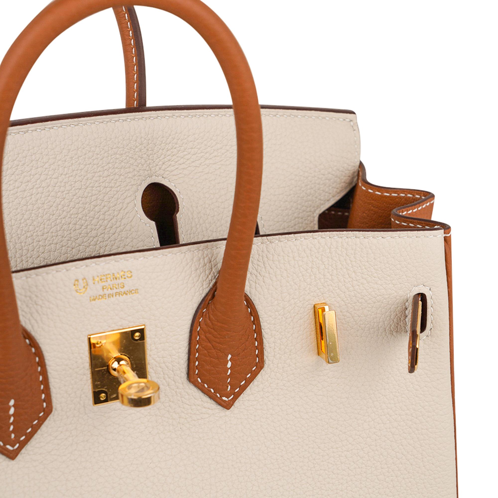 Hermes Special Order Birkin HSS 25 Bag Craie and Gold / Gold Hardware Togo 2