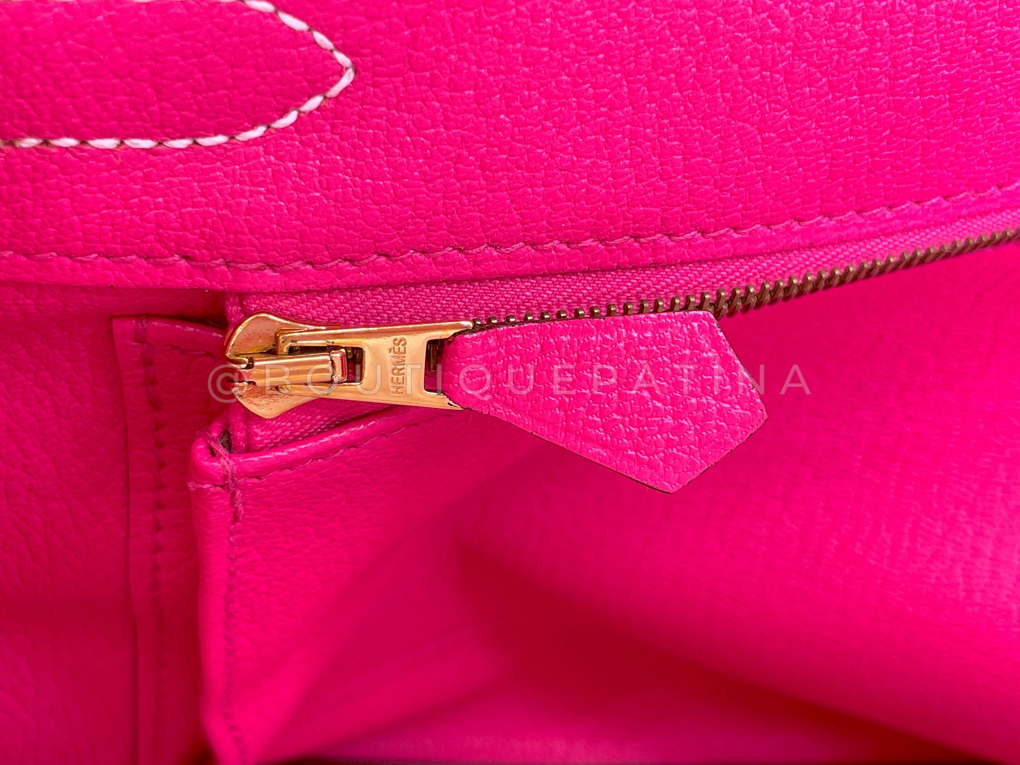 Hermès Special Order Chèvre 30cm Birkin Brushed Gold Pink Green Blue Bag 68121 For Sale 13