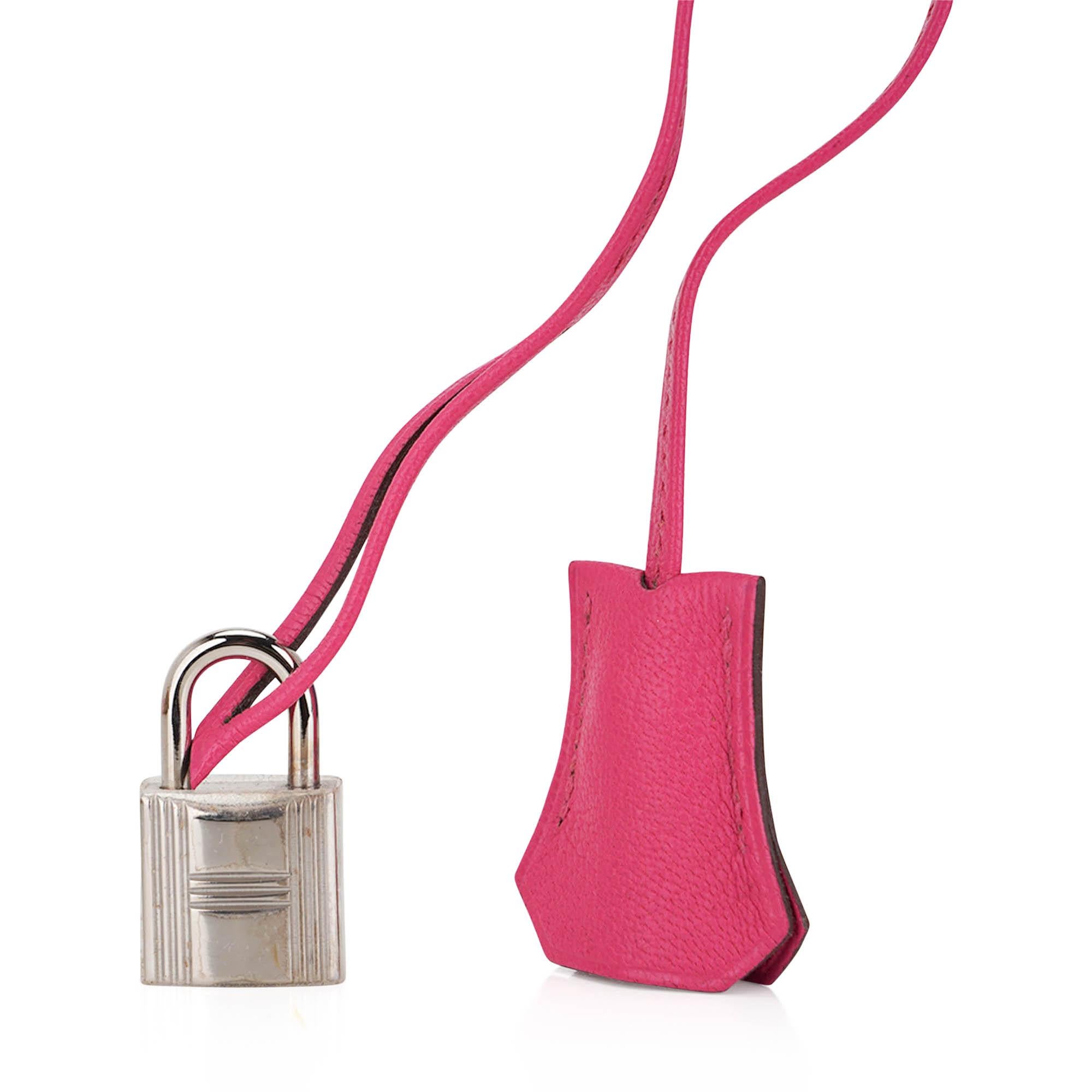 Hermes Special Order HSS Birkin 30 Bag Parme and Rose Shocking Chevre Leather For Sale 5