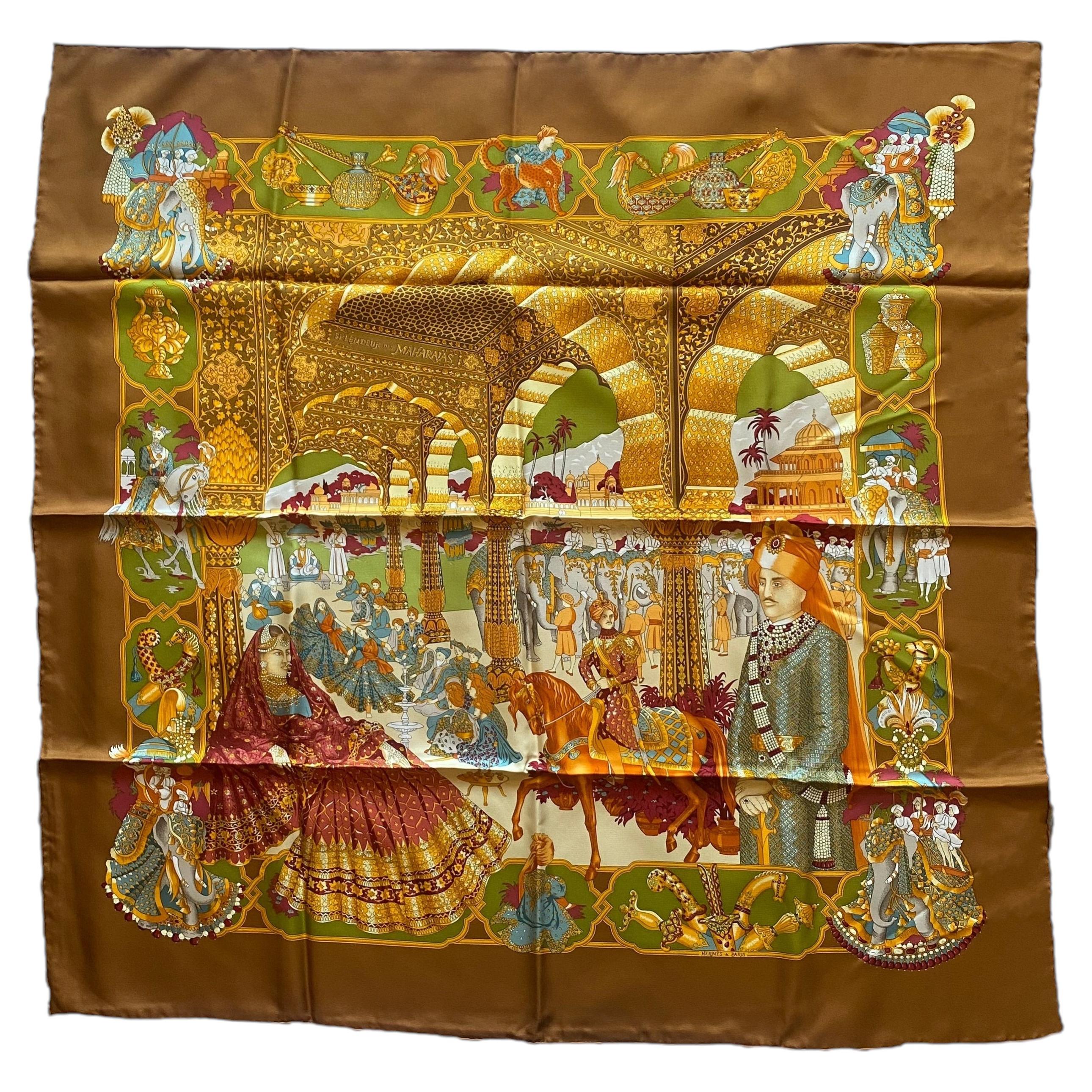 Sciarpa in seta Hermes "Splendeur des Maharajas I"